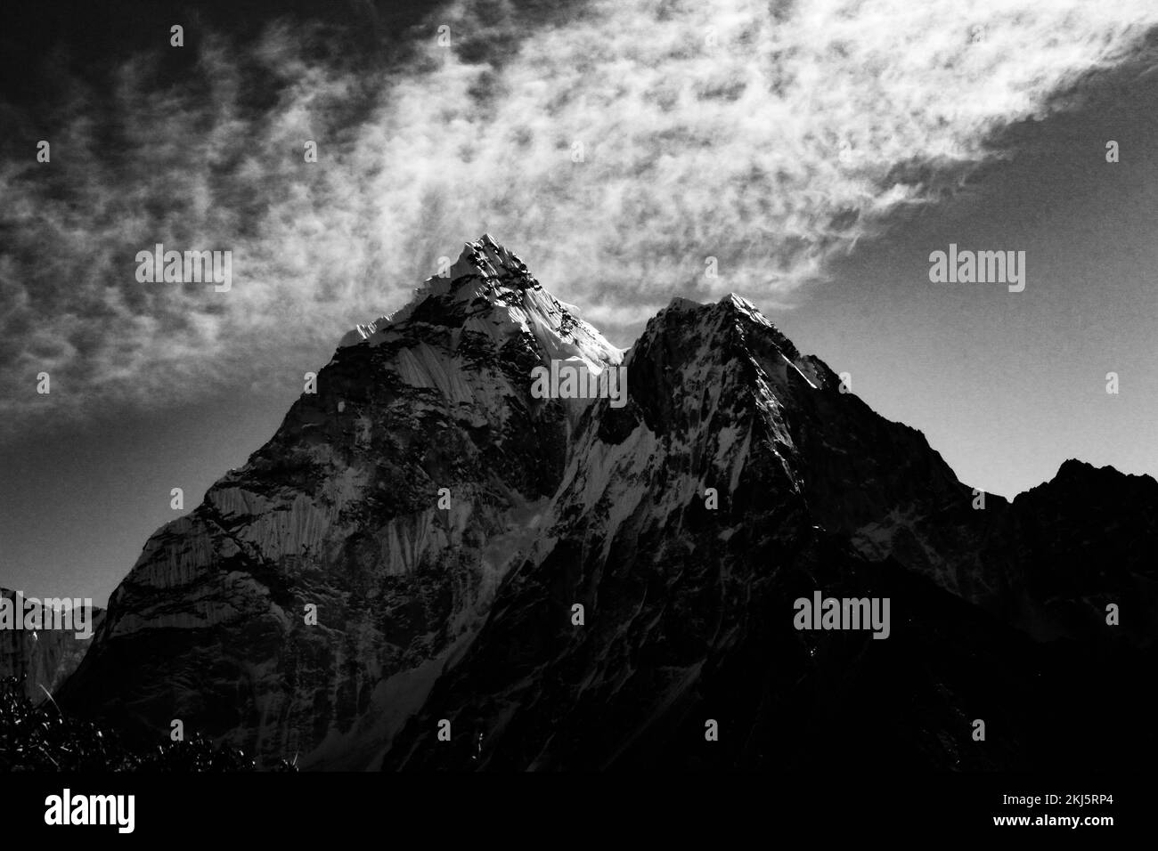 Everest Base Camp and Amadablam Trekking in the Himalayas of Solukhumbu,Nepal Stock Photo