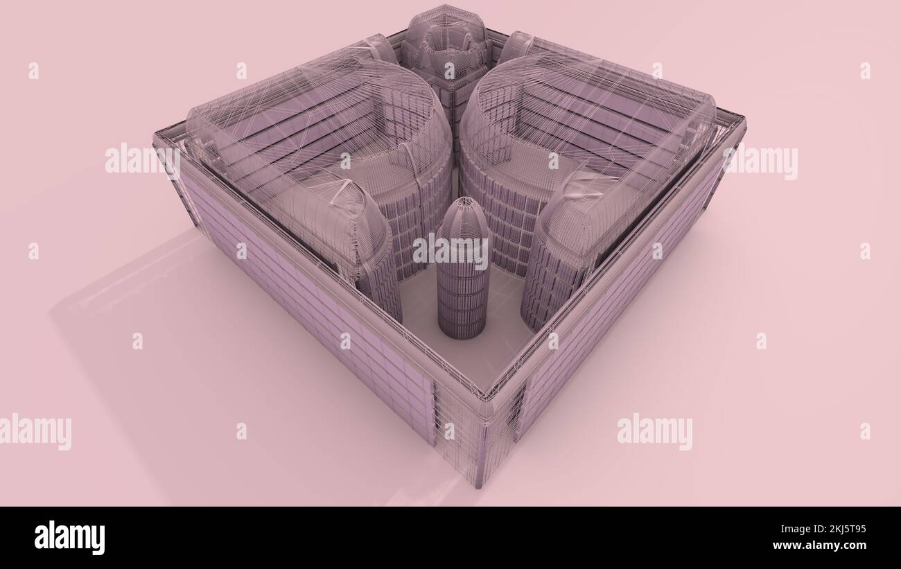 3D Illustration of an architectural structure. Architects, Modelers