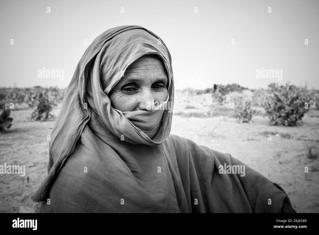 Mauritania, surroundings of Chinguetti, nomad camp, portrait Stock ...