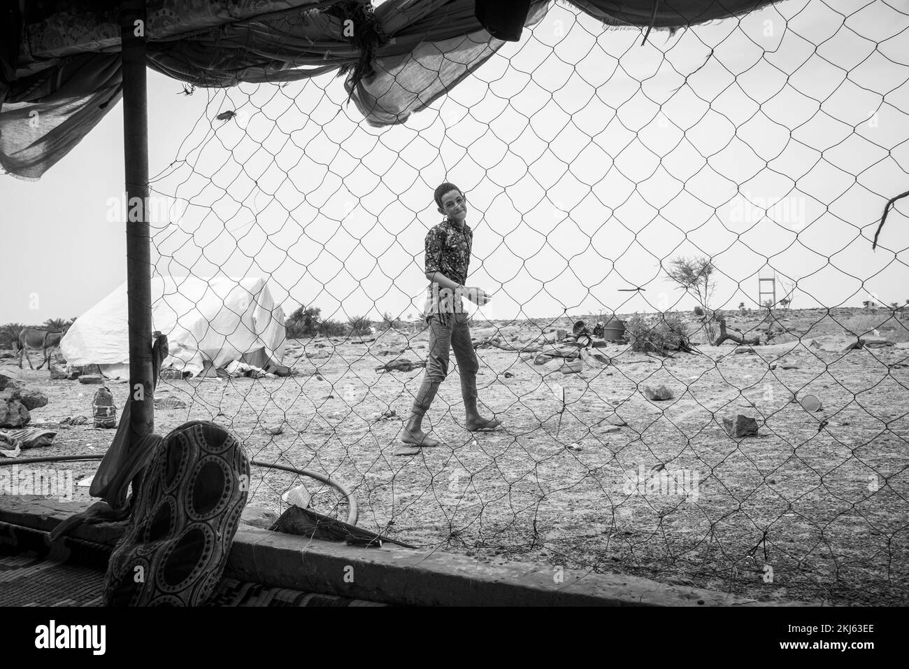 Mauritania, surroundings of Tidjikja, nomad camp Stock Photo