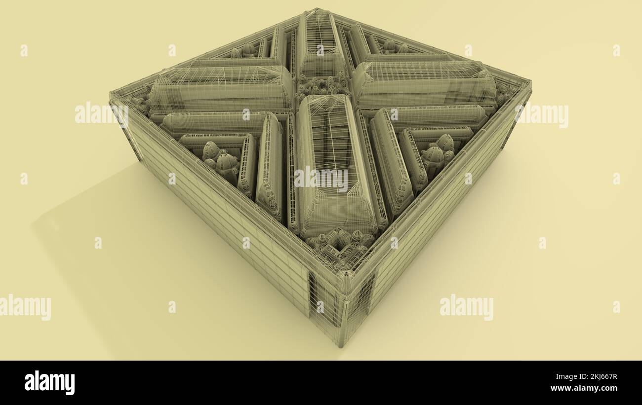 3D Illustration of an architectural structure. Architects, Modelers