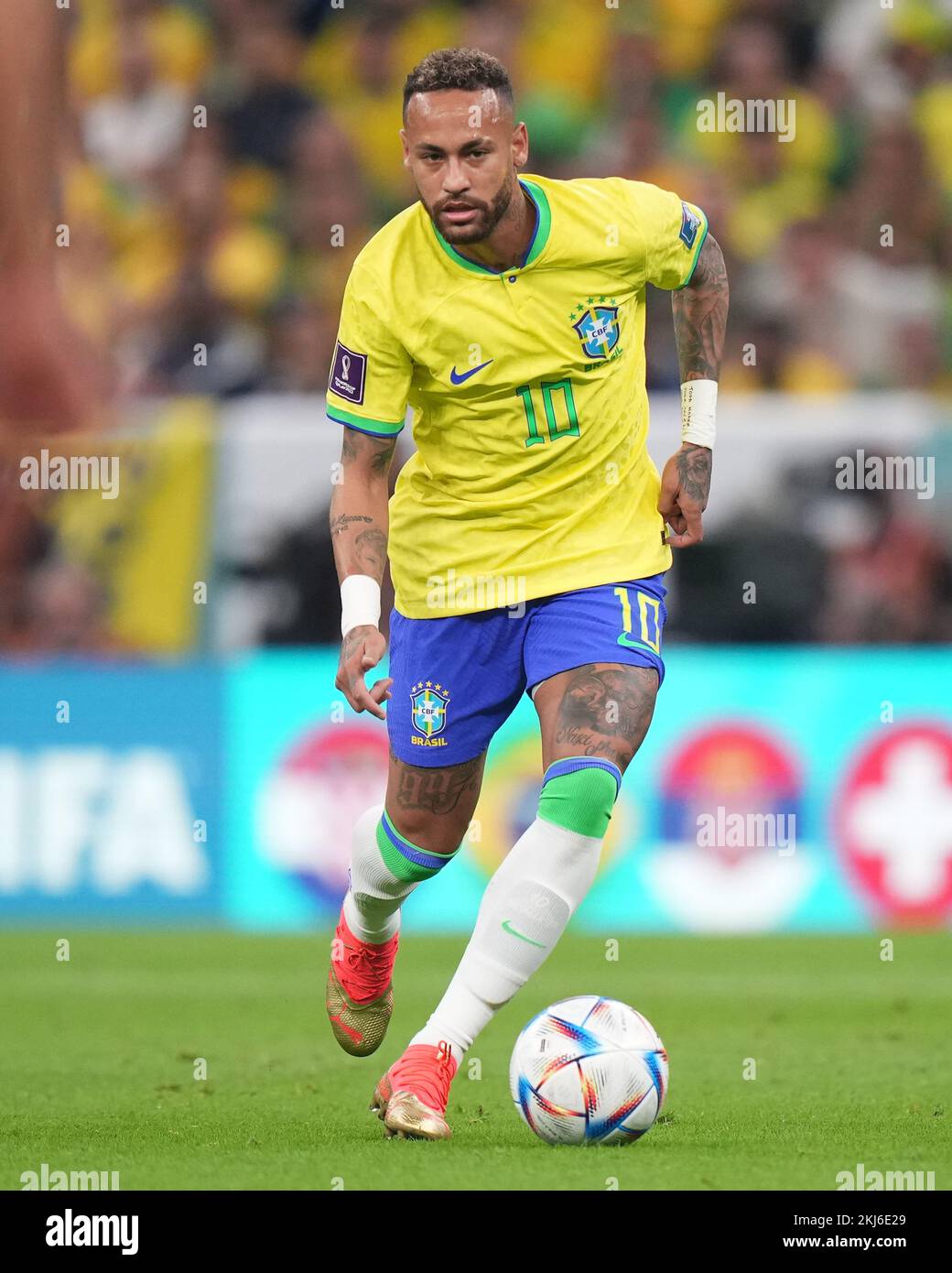 Neymar da Silva Santos of Brazil during the FIFA World Cup Qatar 2022  match, Group G, between Brazil and Serbia played at Lusail Stadium on Nov  24, 2022 in Lusail, Qatar. (Photo