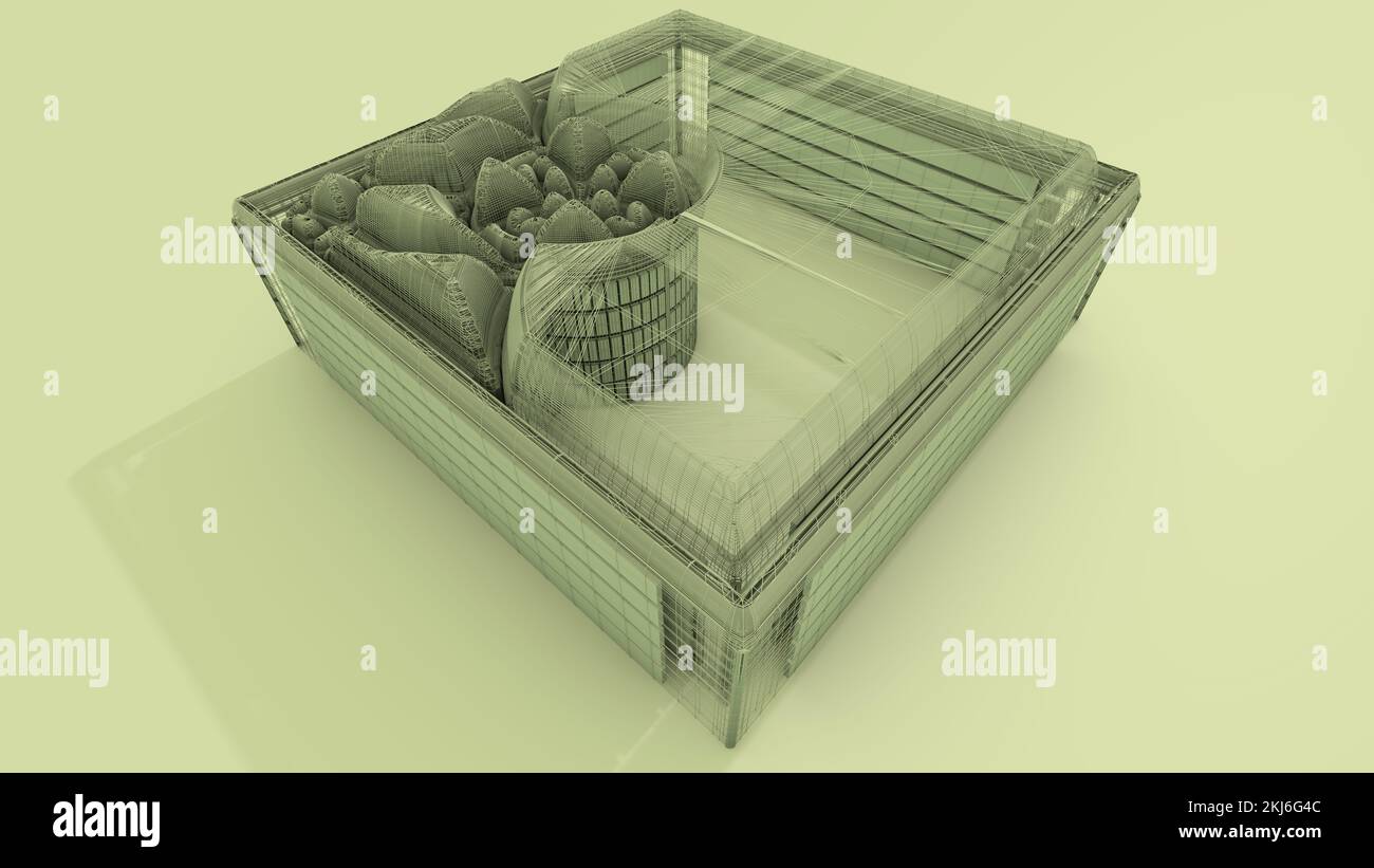 3D Illustration of an architectural structure. Architects, Modelers