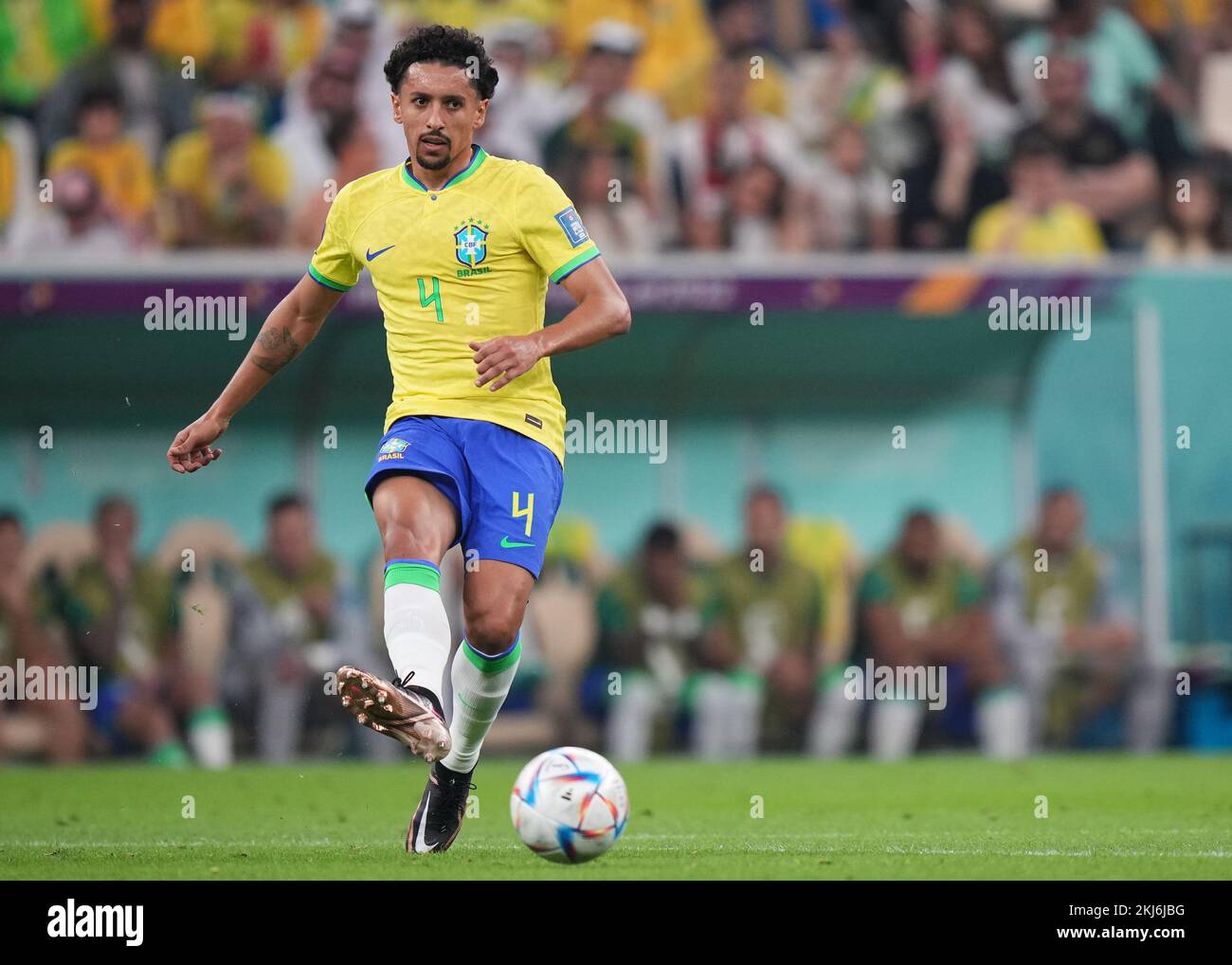 Marquinhos of Brazil during the FIFA World Cup Qatar 2022 match