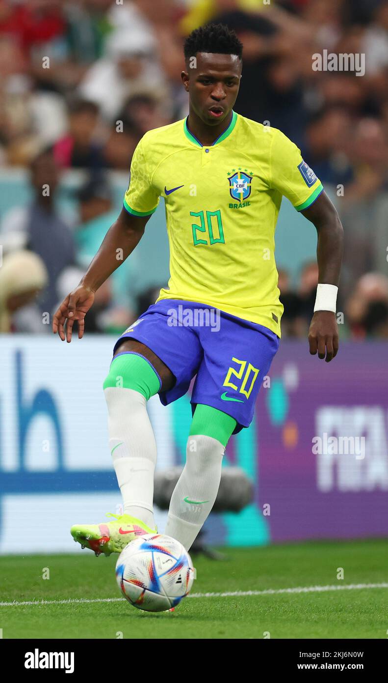 Doha, Qatar, 24th November 2022.  Vinicius Junior of Brazil during the FIFA World Cup 2022 match at Lusail Stadium, Doha. Picture credit should read: David Klein / Sportimage Credit: Sportimage/Alamy Live News Stock Photo