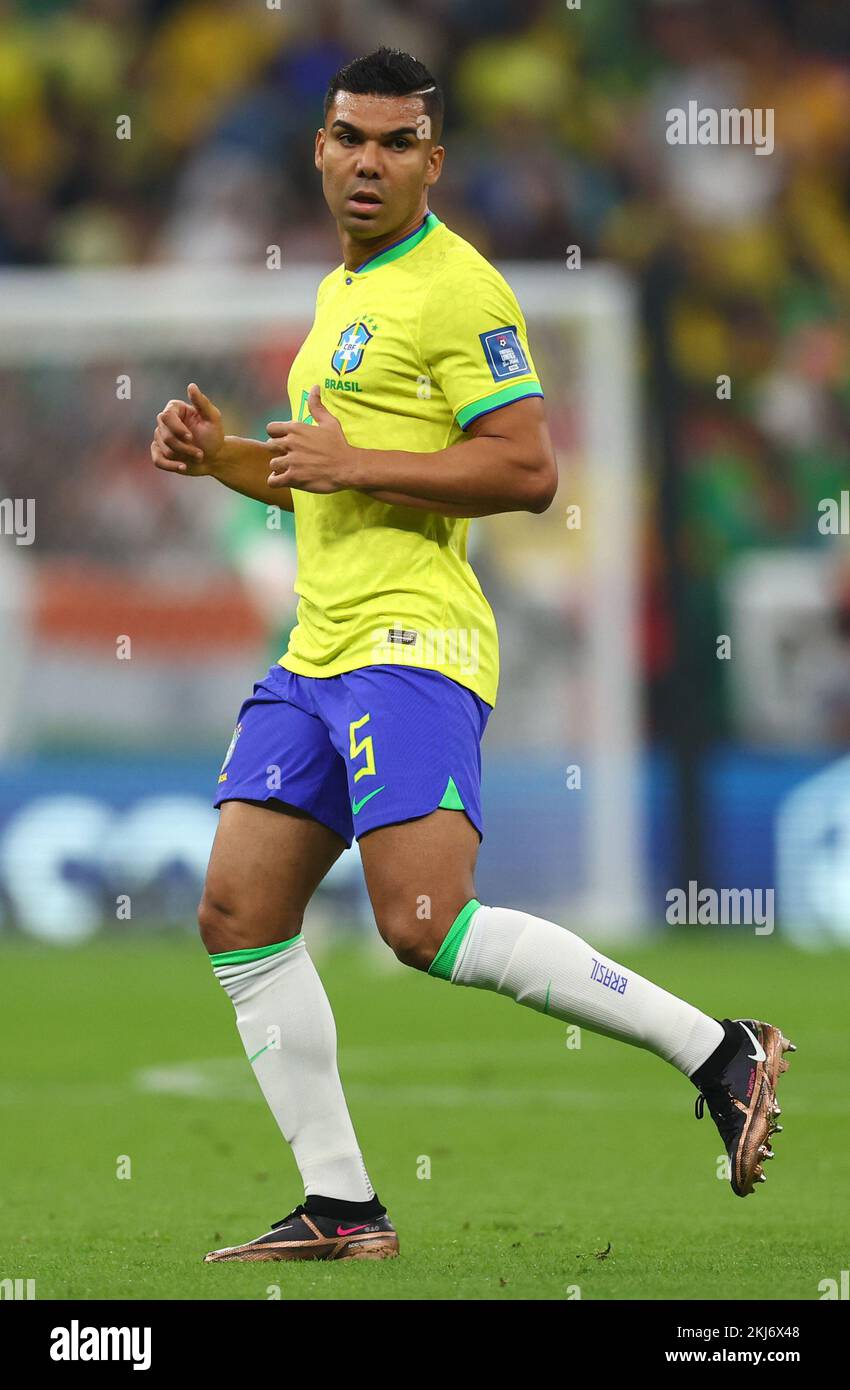 Doha, Qatar, 24th November 2022.  Casemiro of Brazil during the FIFA World Cup 2022 match at Lusail Stadium, Doha. Picture credit should read: David Klein / Sportimage Credit: Sportimage/Alamy Live News Stock Photo