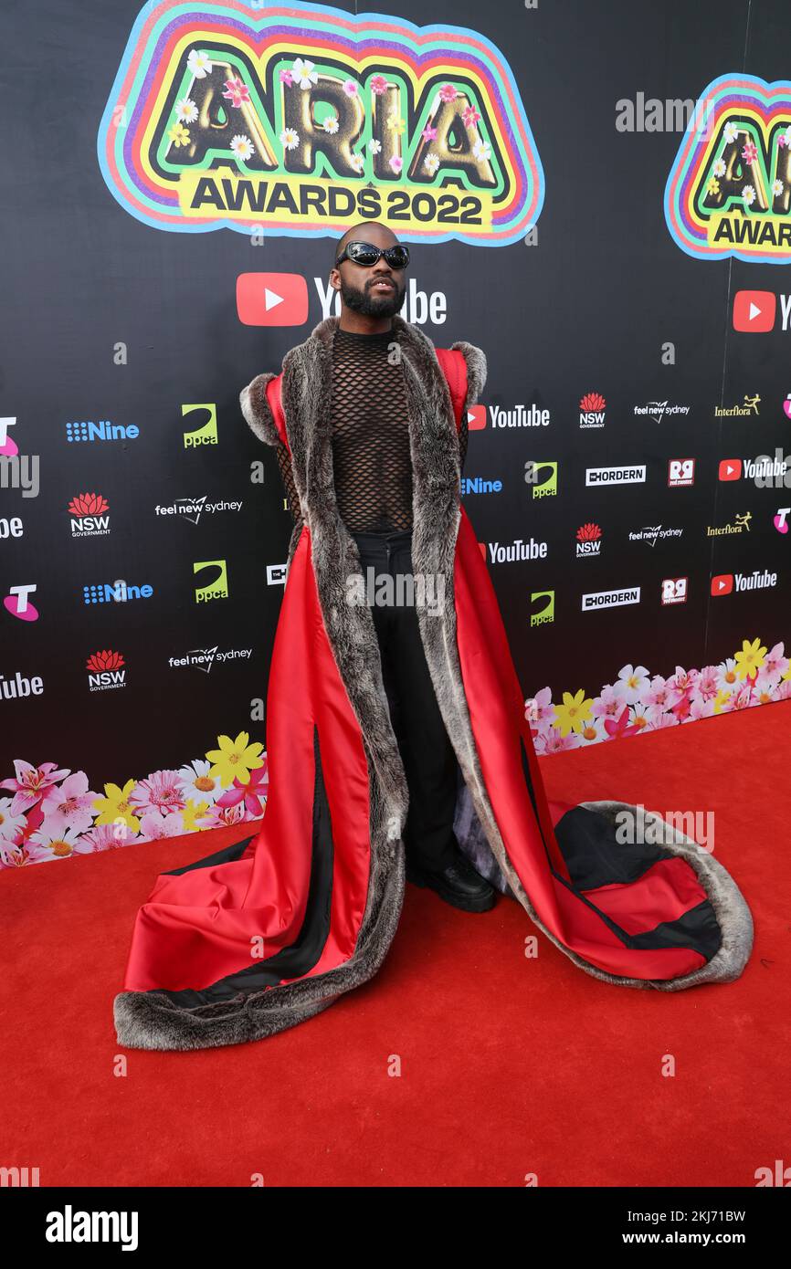 November 24, 2022: GENESIS OWUSU walking the red carpet at the 36th Annual ARIA Awards at The Hordern Pavilion on November 24, 2022 in Sydney, NSW Australia  (Credit Image: © Christopher Khoury/Australian Press Agency via ZUMA  Wire) Stock Photo