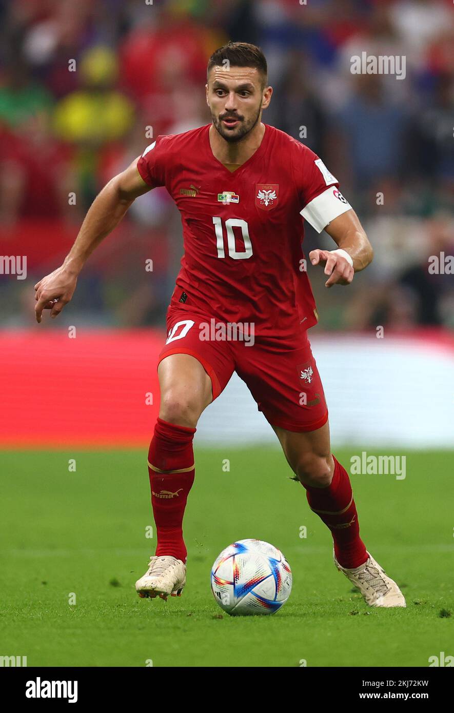 Doha, Qatar, 24th November 2022.  Dusan Tadic of Serbia during the FIFA World Cup 2022 match at Lusail Stadium, Doha. Picture credit should read: David Klein / Sportimage Credit: Sportimage/Alamy Live News Stock Photo