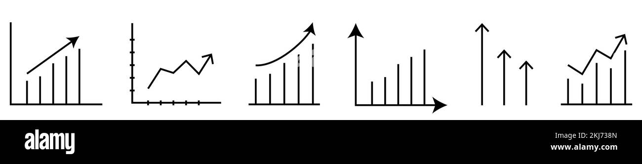 Collection of growth icons. Vector outline pictograms isolated on white ...