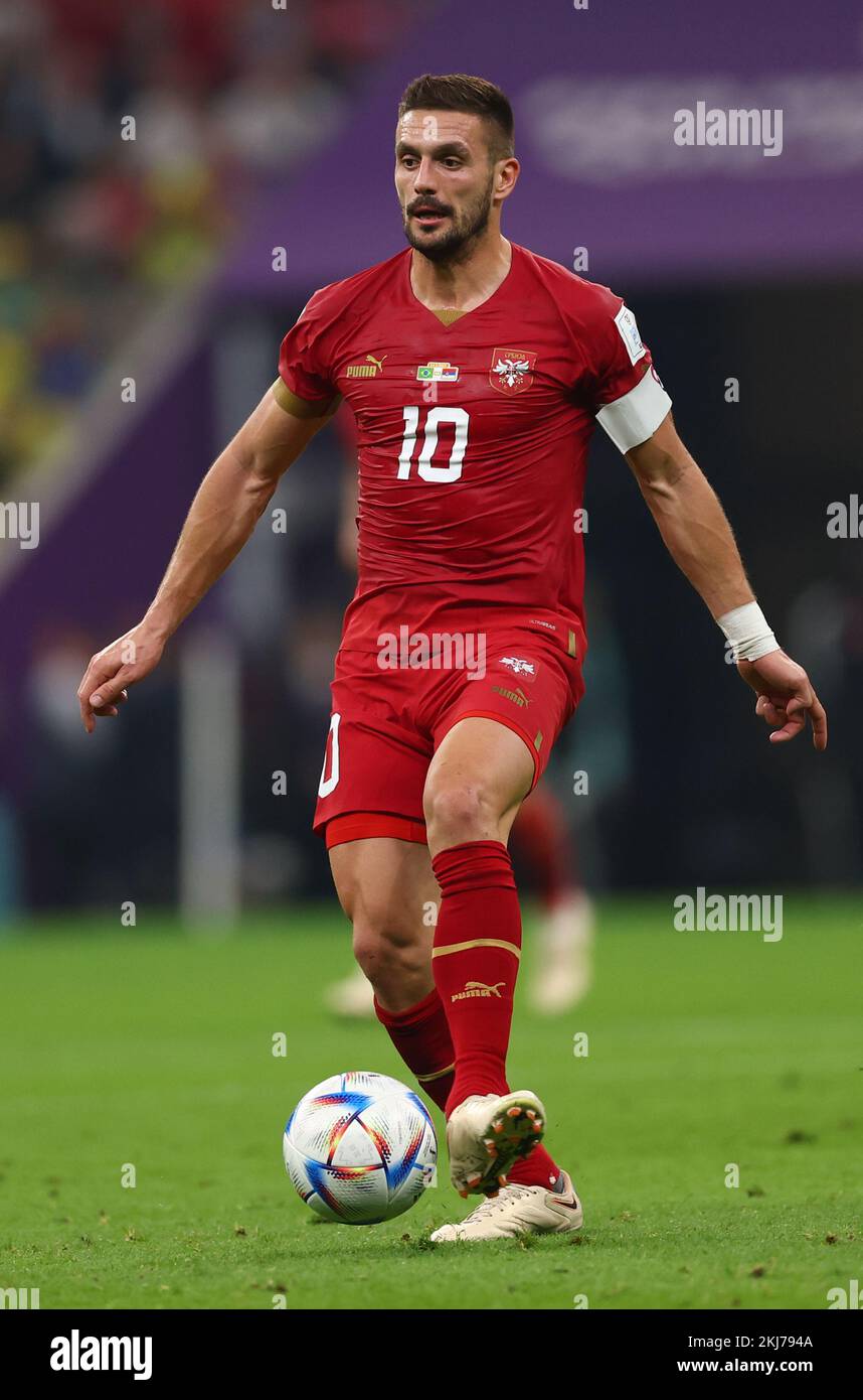 Doha, Qatar, 24th November 2022. Dusan Tadic of Serbia  during the FIFA World Cup 2022 match at Lusail Stadium, Doha. Picture credit should read: David Klein / Sportimage Credit: Sportimage/Alamy Live News Stock Photo