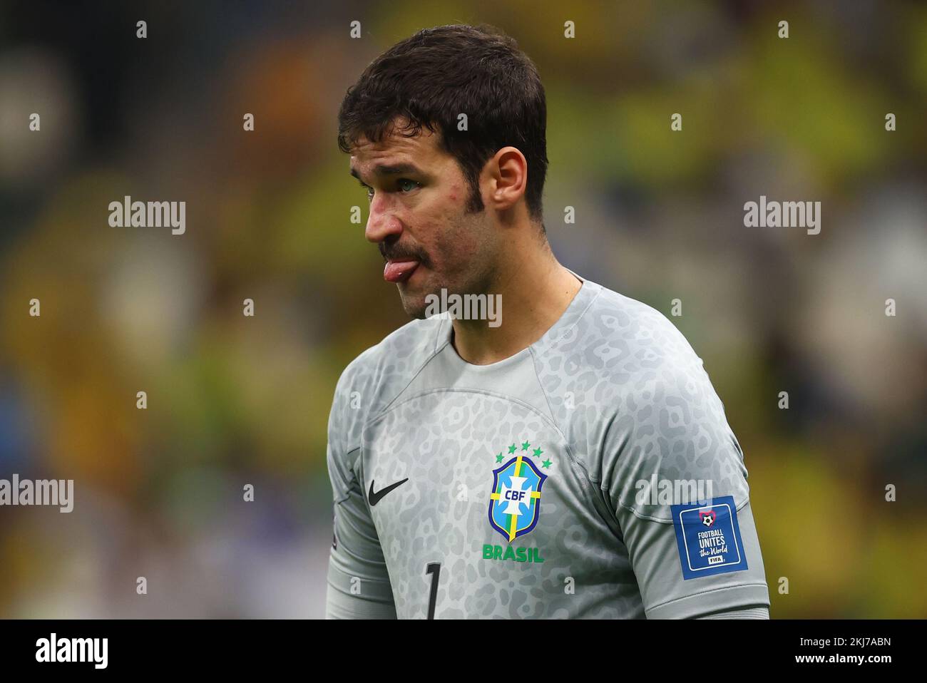 Doha, Qatar, 24th November 2022.  Alisson Becker of Brazil during the FIFA World Cup 2022 match at Lusail Stadium, Doha. Picture credit should read: David Klein / Sportimage Credit: Sportimage/Alamy Live News Stock Photo