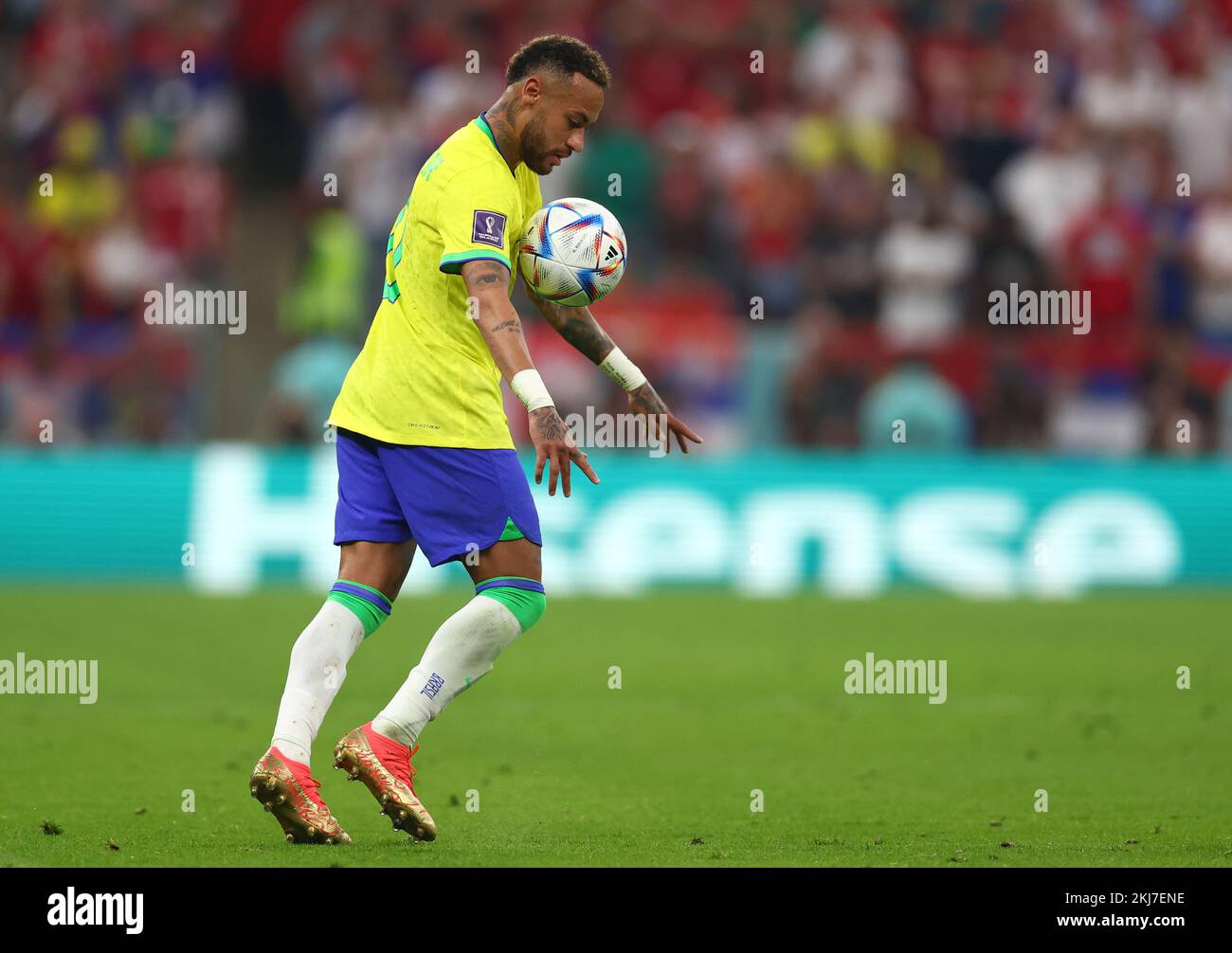 Doha, Qatar, 24th November 2022.  Neymar Jr of Brazil during the FIFA World Cup 2022 match at Lusail Stadium, Doha. Picture credit should read: David Klein / Sportimage Credit: Sportimage/Alamy Live News Stock Photo