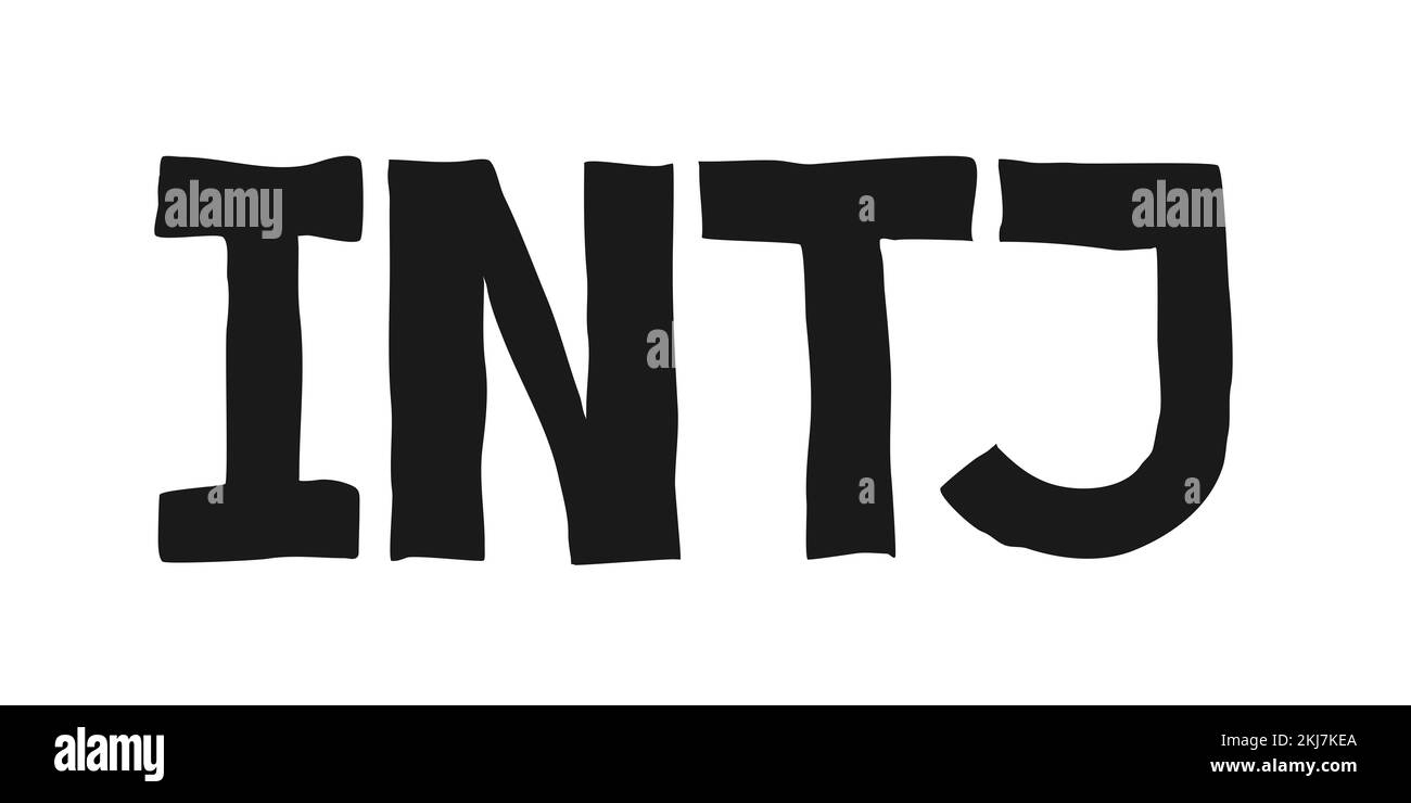 INTJ and conceptual planner or achiitect personality and psychologic character of person - introverted, intuitive, thinking, judging. Myers Briggs typ Stock Photo