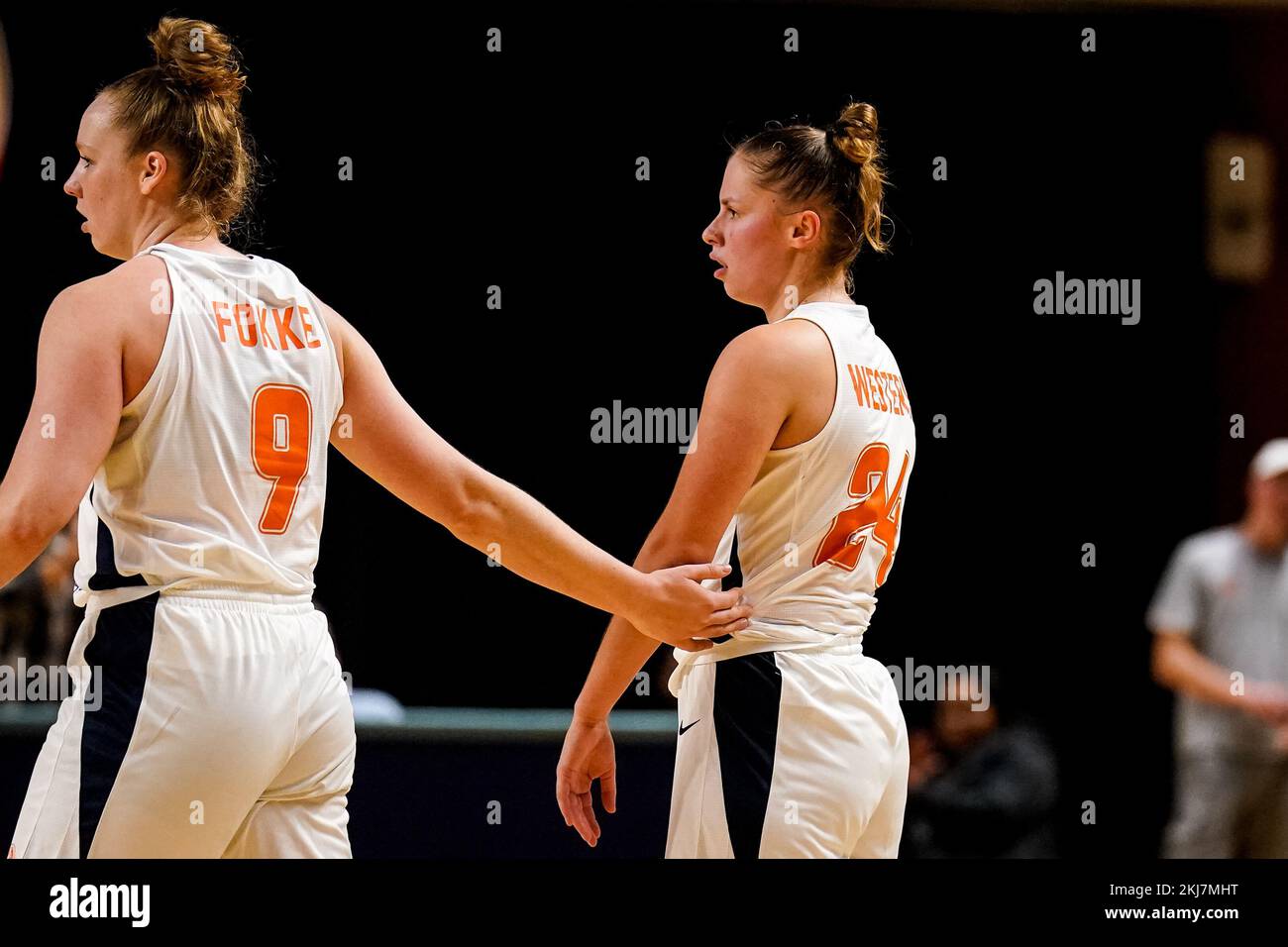 ALMERE, NETHERLANDS - NOVEMBER 24: Laura Westerik of the Netherlands looks  dejected during the FIBA Women's EuroBasket 2023 qualifier game between  Netherlands and Czech Republic at Topsportcentrum Almere on November 24,  2022