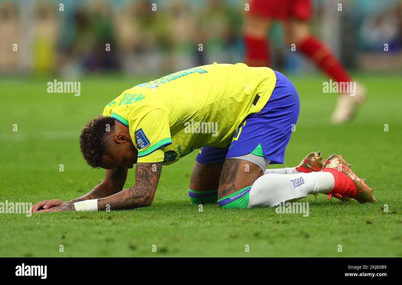 Doha, Qatar, 24th November 2022. Neymar Jr of Brazil  during the FIFA World Cup 2022 match at Lusail Stadium, Doha. Picture credit should read: David Klein / Sportimage Credit: Sportimage/Alamy Live News Stock Photo