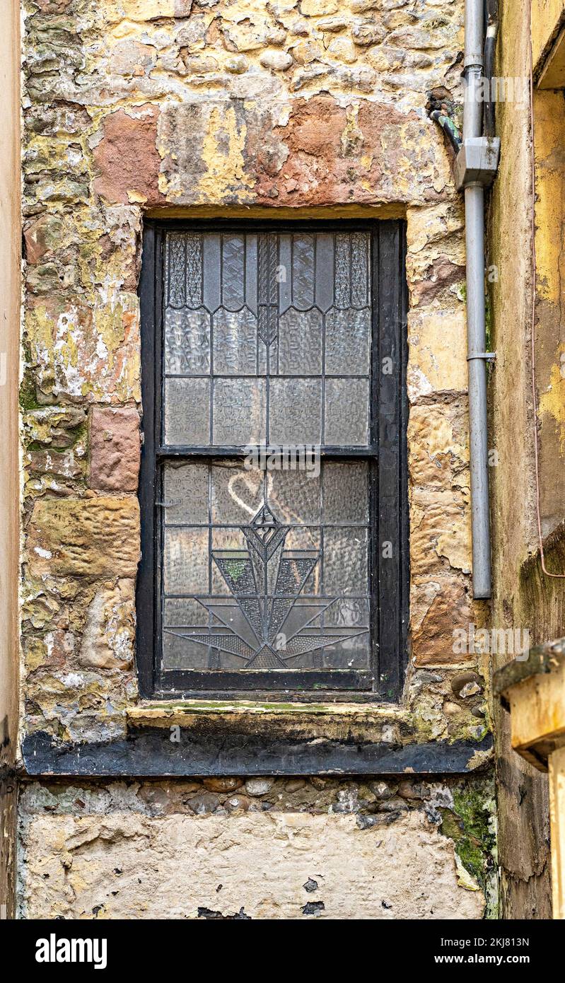 Stained glass window with Art Deco design Stock Photo Alamy