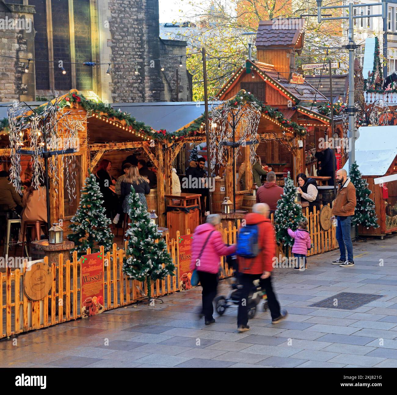 Cardiff Christmas Market and St John's church. . Taken November 2022