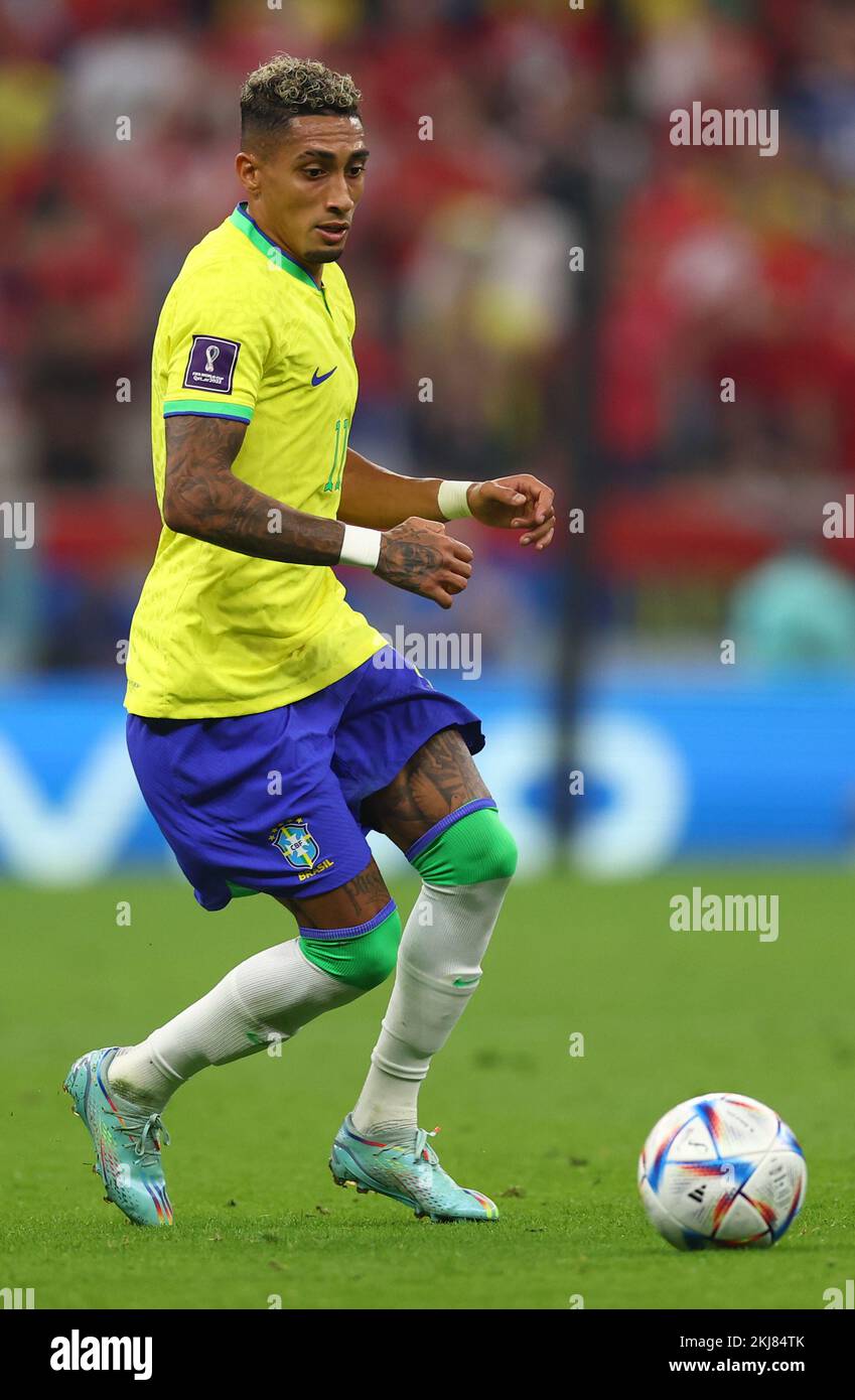 Doha, Qatar, 24th November 2022.  Raphael Raphina of Brazil during the FIFA World Cup 2022 match at Lusail Stadium, Doha. Picture credit should read: David Klein / Sportimage Credit: Sportimage/Alamy Live News Stock Photo