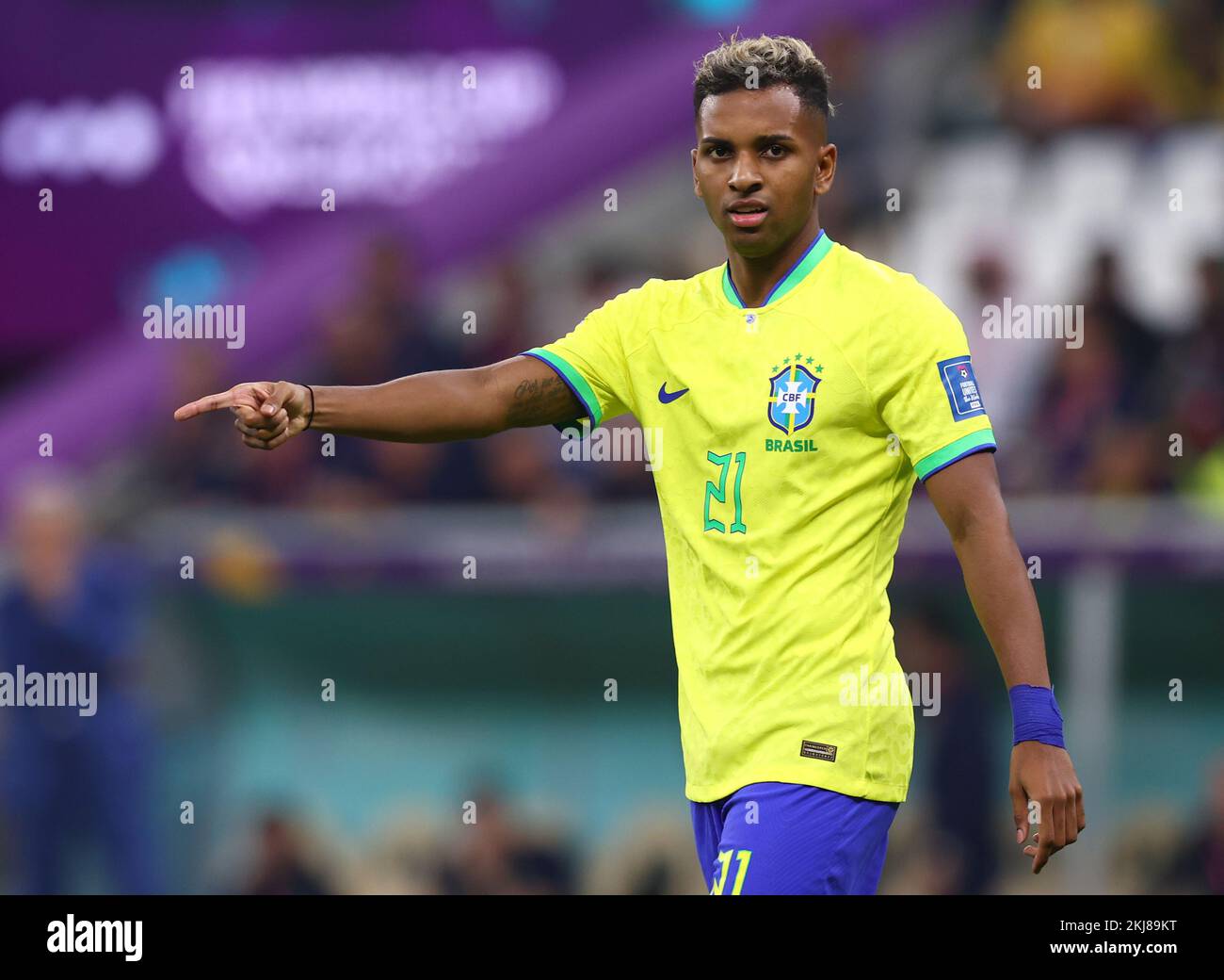Doha, Qatar, 24th November 2022.  Rodrygo of Brazil during the FIFA World Cup 2022 match at Lusail Stadium, Doha. Picture credit should read: David Klein / Sportimage Credit: Sportimage/Alamy Live News Stock Photo