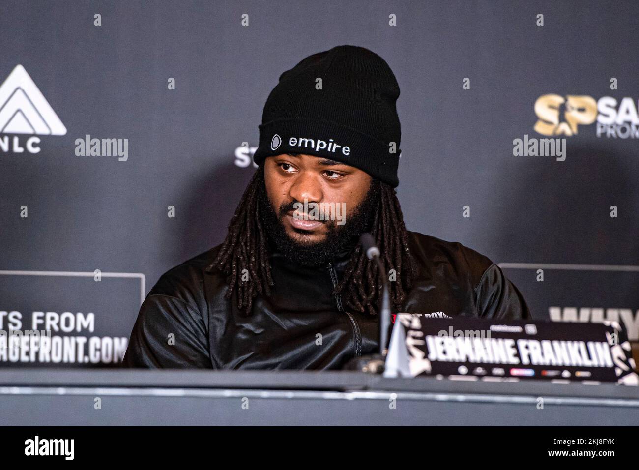 LONDON, UNITED KINGDOM. 24th Nov, 2022. Jermaine Franklin during Whyte vs Franklin Press Conference at Royal Institute of British Architects, Florence Hall on Thursday, November 24, 2022 in LONDON (Editorial use only, license required for commercial use. No use in betting, games or a single club/league/player publications.) Credit: Taka G Wu/Alamy Live News Stock Photo