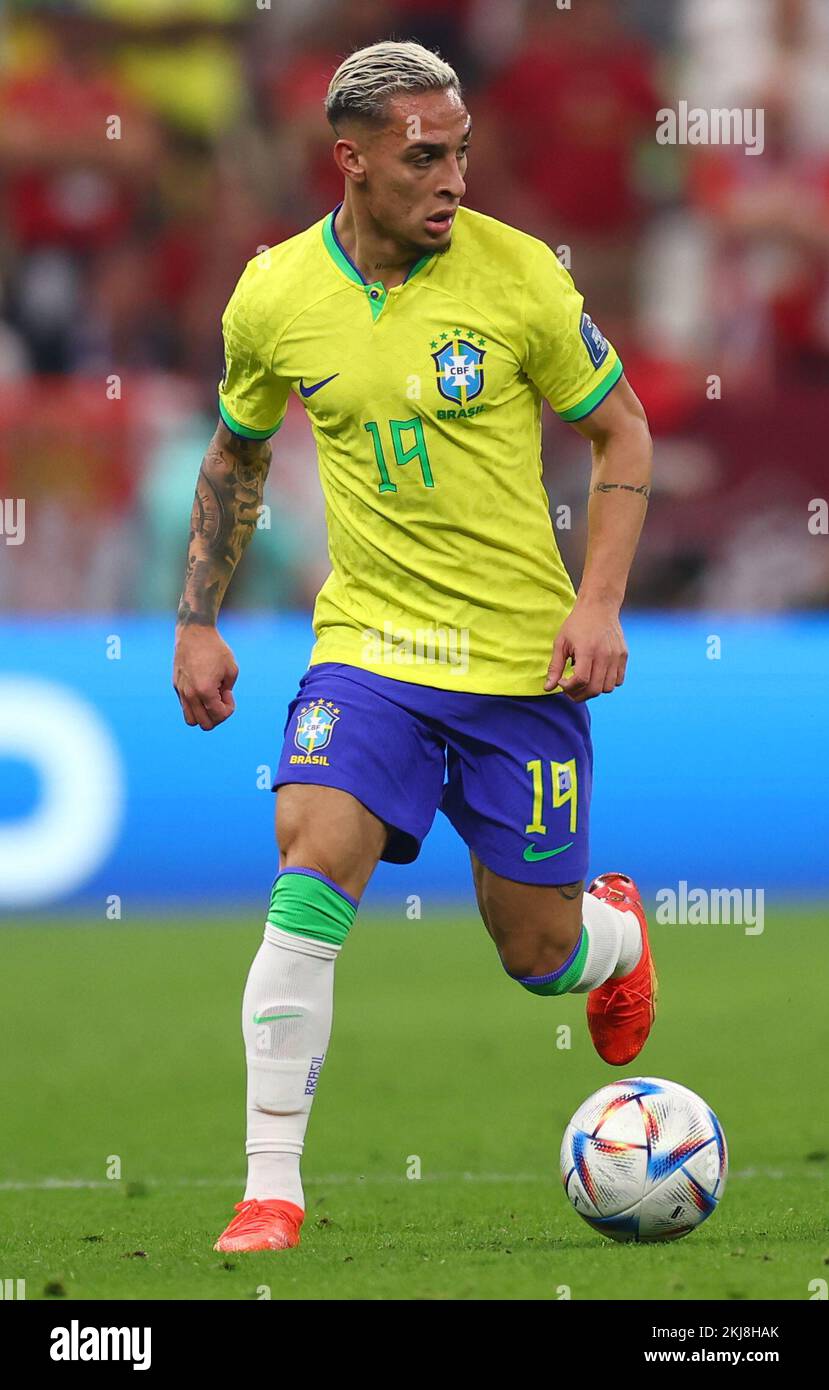 Doha, Qatar, 24th November 2022.  Antony of Brazil during the FIFA World Cup 2022 match at Lusail Stadium, Doha. Picture credit should read: David Klein / Sportimage Credit: Sportimage/Alamy Live News Stock Photo