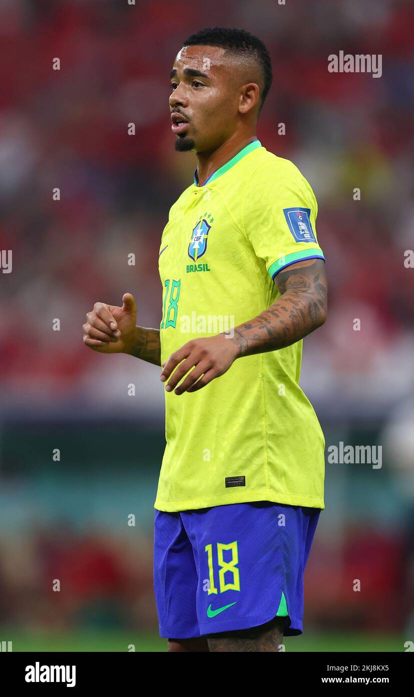 Doha, Qatar, 24th November 2022. Gabriel Jesus of Brazil  during the FIFA World Cup 2022 match at Lusail Stadium, Doha. Picture credit should read: David Klein / Sportimage Credit: Sportimage/Alamy Live News Stock Photo
