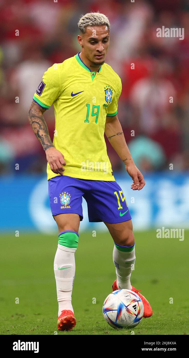 Doha, Qatar, 24th November 2022. Antony of Brazil  during the FIFA World Cup 2022 match at Lusail Stadium, Doha. Picture credit should read: David Klein / Sportimage Credit: Sportimage/Alamy Live News Stock Photo