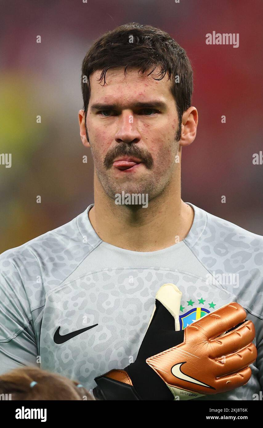Doha, Qatar, 24th November 2022.  Alisson Becker of Brazil during the FIFA World Cup 2022 match at Lusail Stadium, Doha. Picture credit should read: David Klein / Sportimage Credit: Sportimage/Alamy Live News Stock Photo