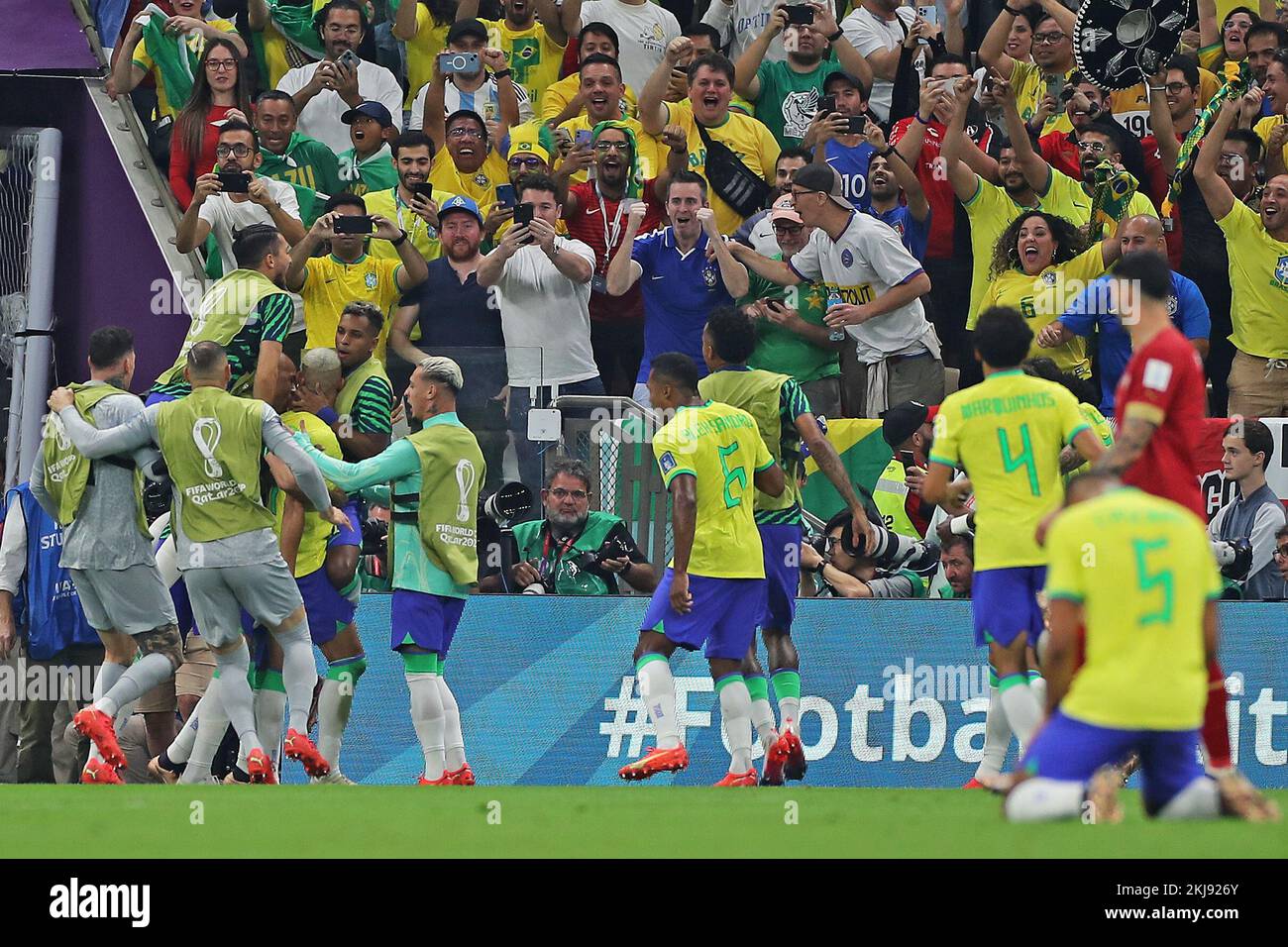 Lusail Iconic Stadium, Lusail, Qatar. 24th Nov, 2022. FIFA World Cup  Football, Brazil versus Serbia; Richarlison of Brazil celebrates his goal  for 1-0 Credit: Action Plus Sports/Alamy Live News Stock Photo - Alamy