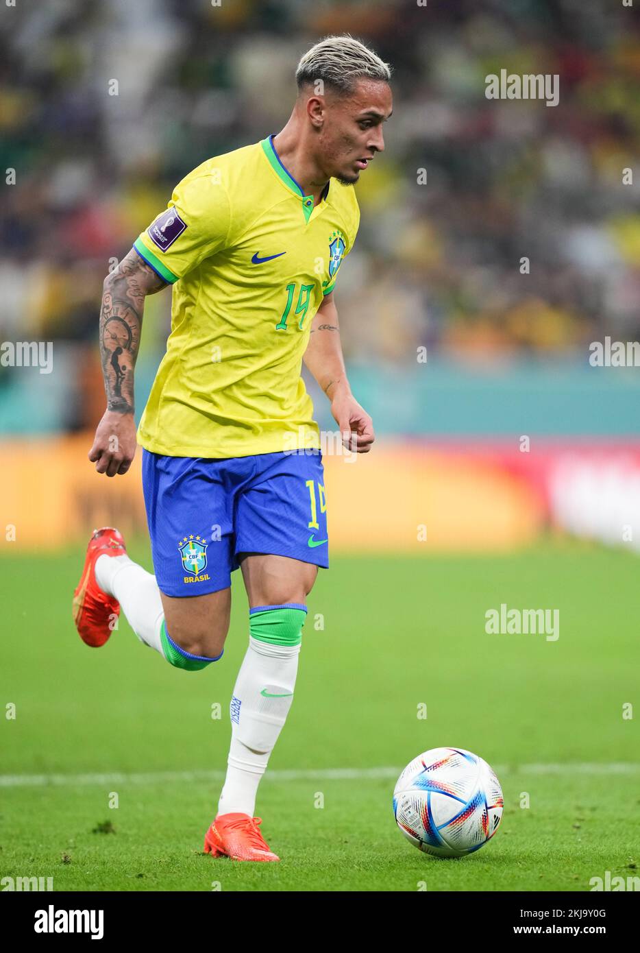 Brazil goalkeeper Ederson during the FIFA World Cup Group G match at the  Lusail Stadium in Lusail, Qatar. Picture date: Friday December 2, 2022  Stock Photo - Alamy