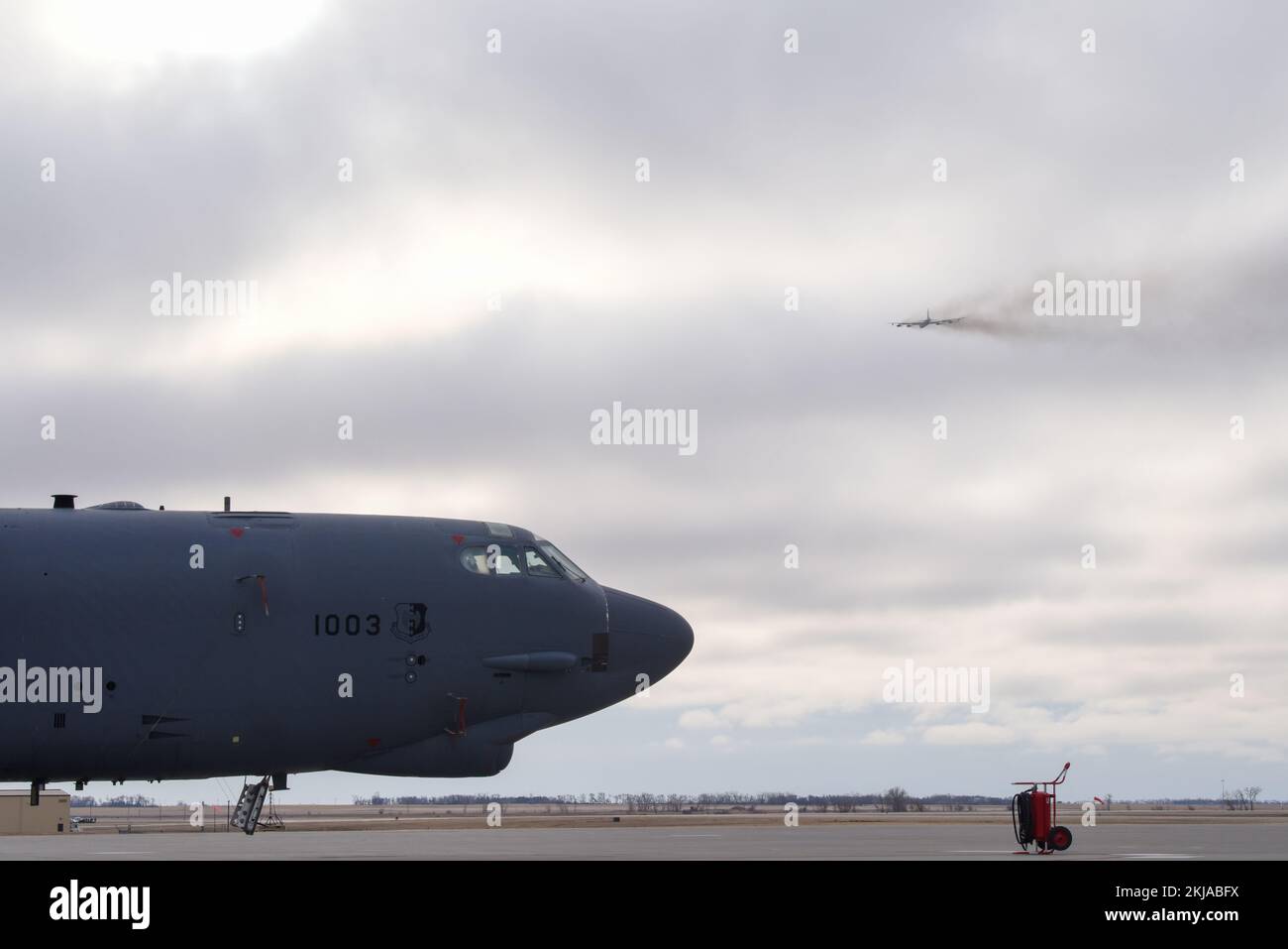 A B52H Stratofortess takes off during Exercise Prairie Vigilance, Nov