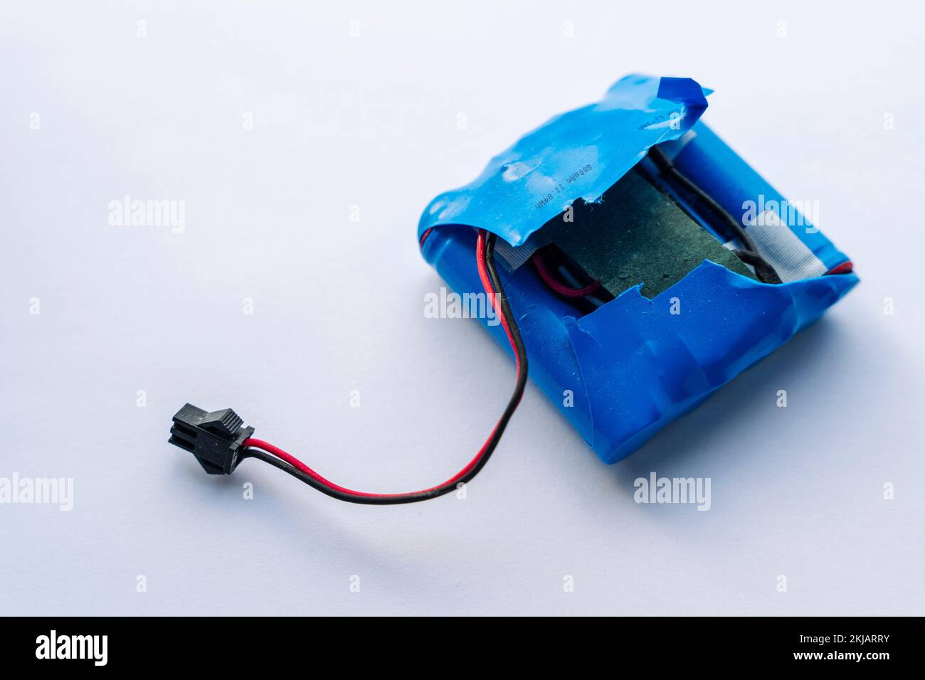 broken lithium battery pack with wires and a terminal Stock Photo Alamy