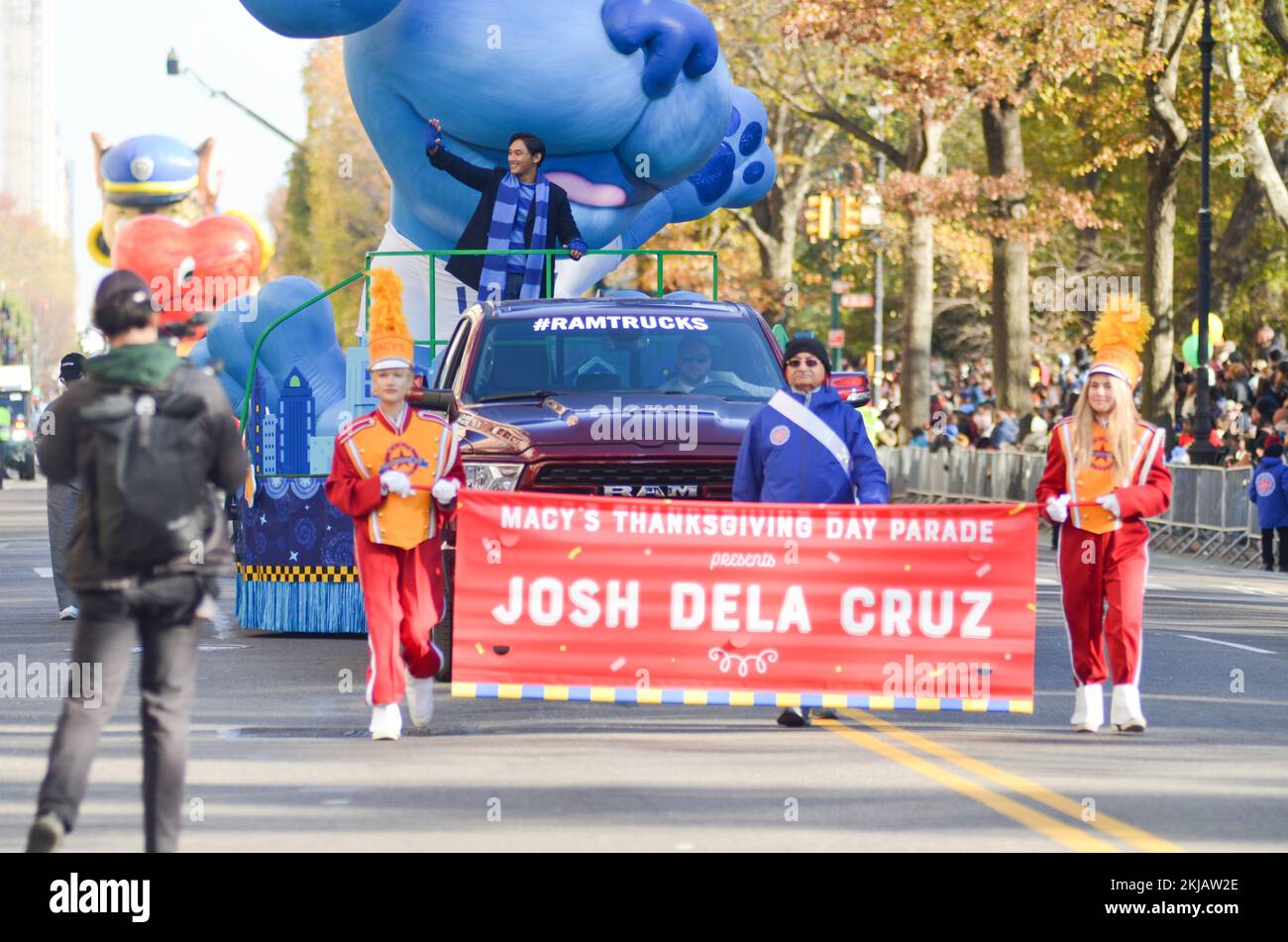 New York, USA. 24th Nov, 2022. Josh Dela Cruz at the annual Macy's Thanksgiving Day Parade along Fifth Avenue in New York City. (Photo by Ryan Rahman/Pacific Press) Credit: Pacific Press Media Production Corp./Alamy Live News Stock Photo