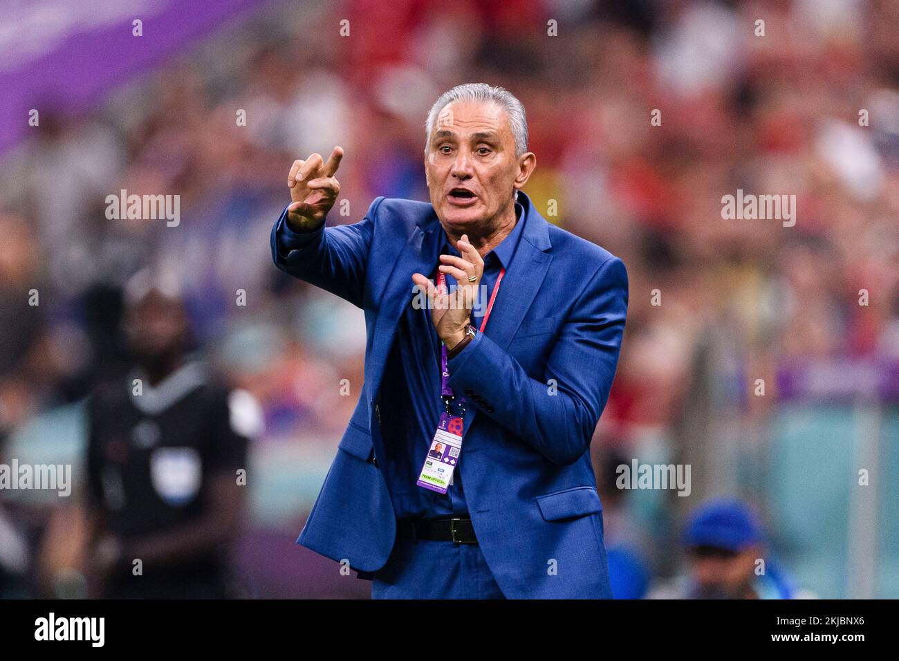 Lusail, Qatar. 24th Nov, 2022. Lusail, Qatar, Nov 25th 2022: Head coach of Brazil, Tite before the match between Brazil vs Serbia, valid for the group stage of the World Cup, held at the Lusail National Stadium in Lusail, Qatar. (Marcio Machado/SPP) Credit: SPP Sport Press Photo. /Alamy Live News Stock Photo