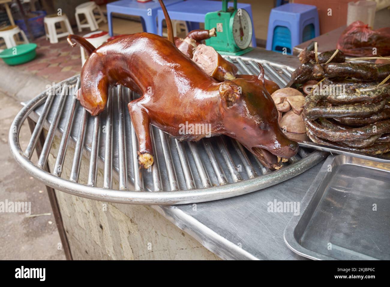 Dog Meat on sale in Hanoi Vietnam An example of the strange or
