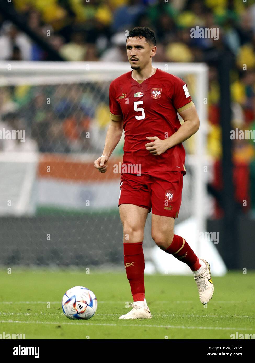 LUSAIL CITY Milos Veljkovic of Serbia during the FIFA World Cup Qatar 2022 group G match
