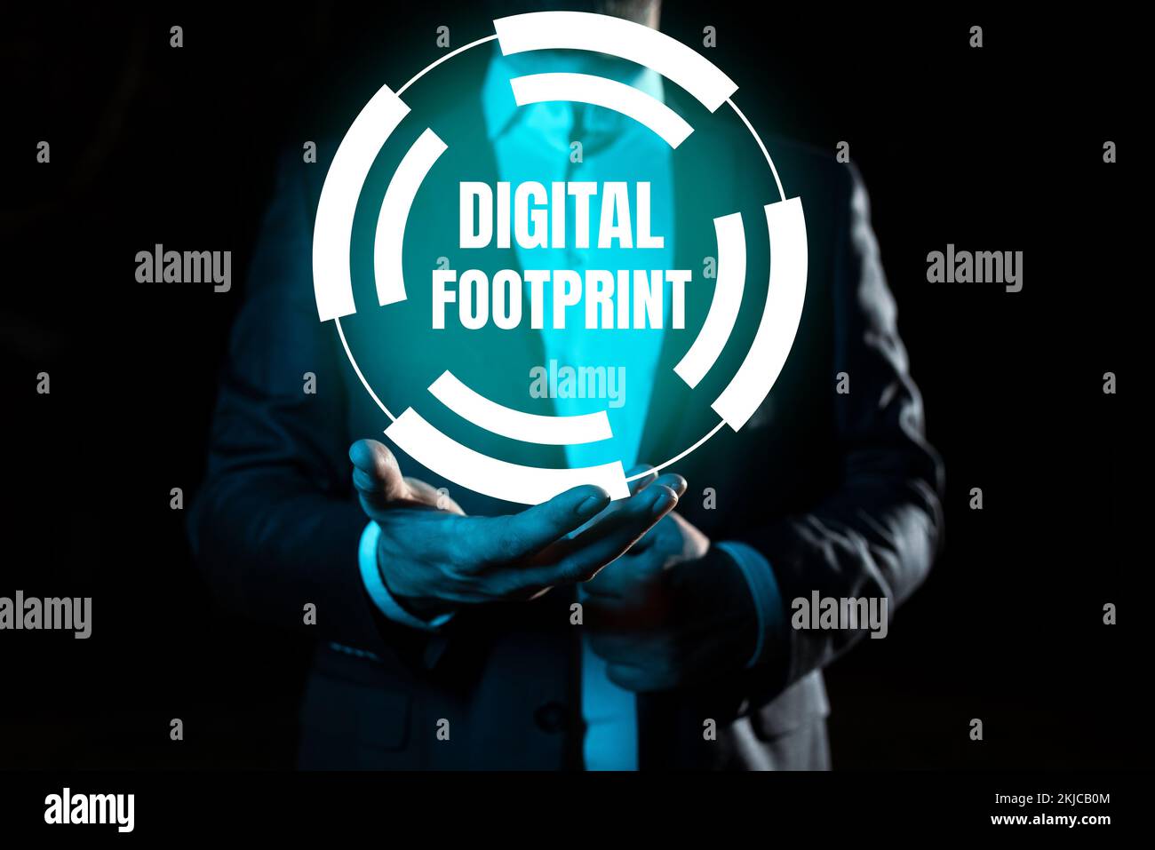 Sign displaying Digital Footprint. Concept meaning uses digital