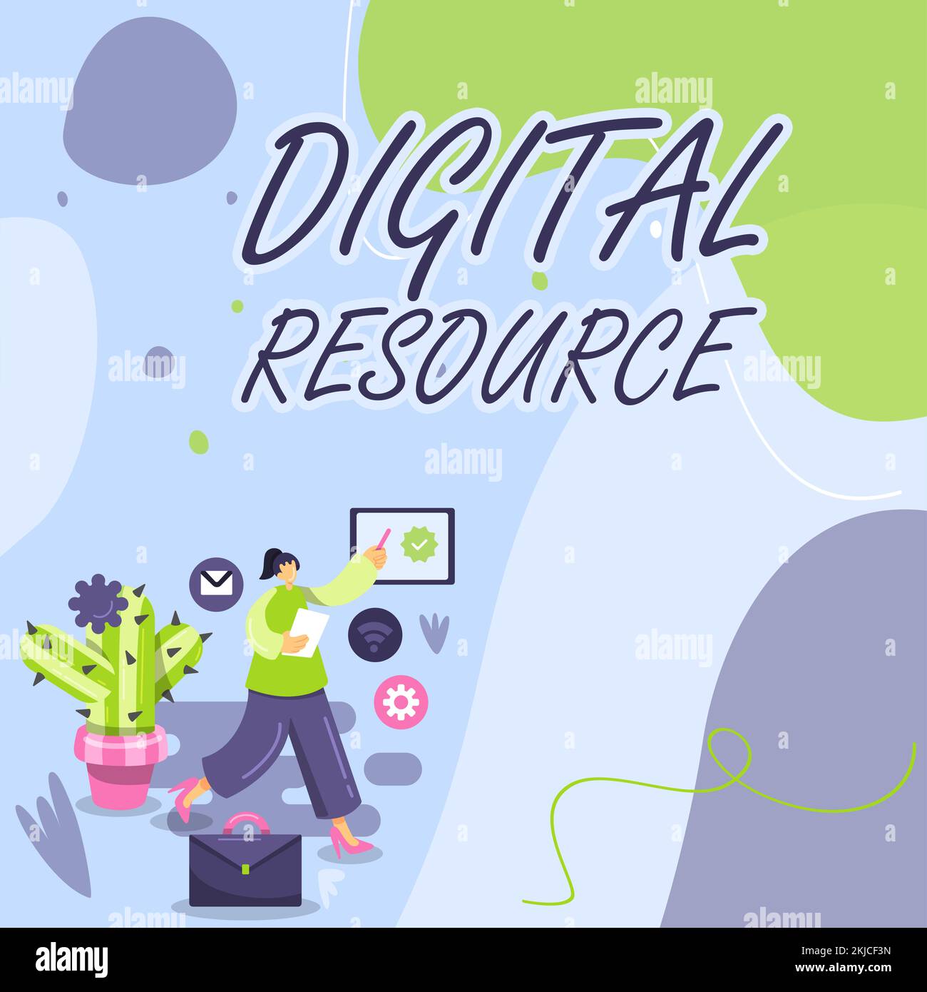 Conceptual caption Digital Resource, Word for content that distributed digitally over the Internet Stock Photo