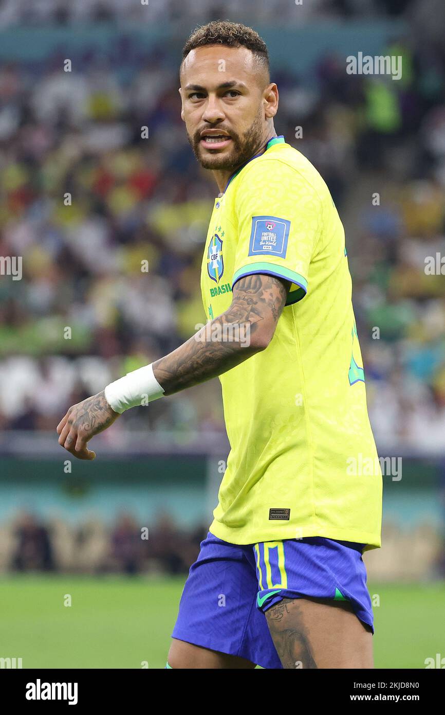 Neymar Jr of Brazil during the FIFA World Cup 2022, Group G football match between Brazil and Serbia on November 24, 2022 at Lusail Stadium in Al Daayen, Qatar - Photo Jean Catuffe / DPPI Credit: DPPI Media/Alamy Live News Stock Photo