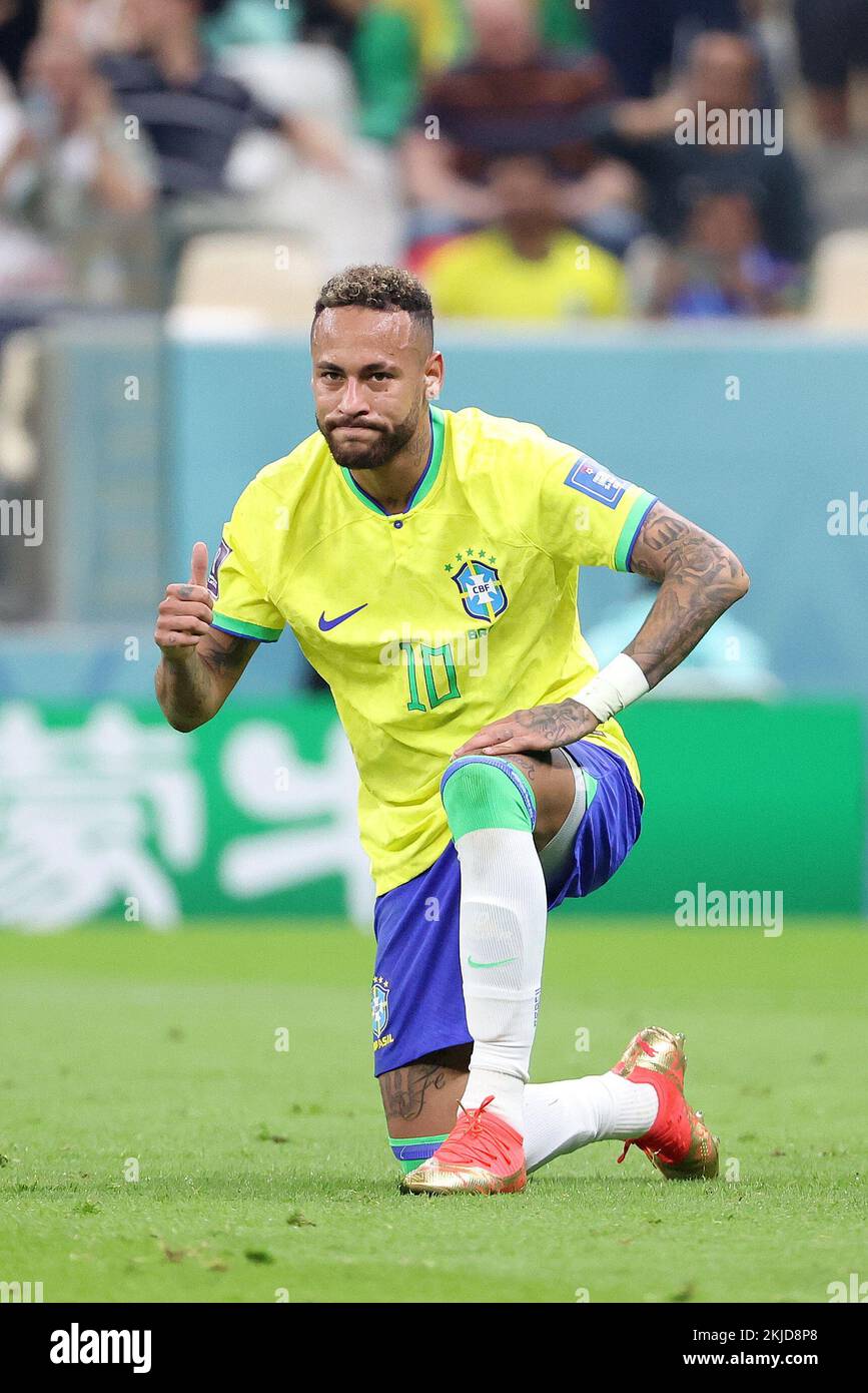 Neymar Jr of Brazil during the FIFA World Cup 2022, Group G football match between Brazil and Serbia on November 24, 2022 at Lusail Stadium in Al Daayen, Qatar - Photo Jean Catuffe / DPPI Credit: DPPI Media/Alamy Live News Stock Photo