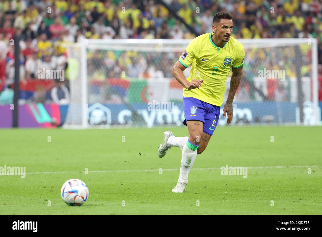 Danilo Luiz of Brazil during the FIFA World Cup 2022, Group G football match between Brazil and Serbia on November 24, 2022 at Lusail Stadium in Al Daayen, Qatar - Photo Jean Catuffe / DPPI Credit: DPPI Media/Alamy Live News Stock Photo
