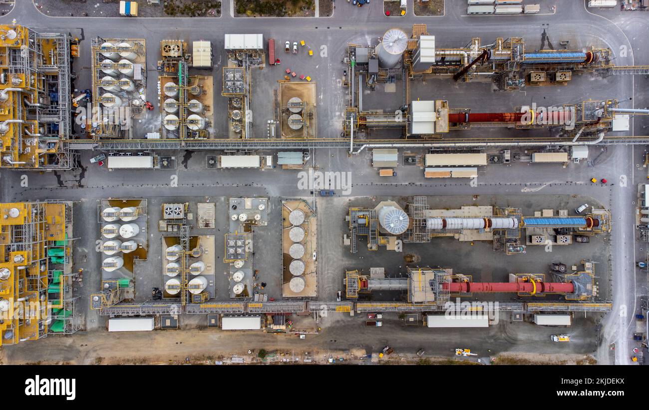 Tianqi Lithium, hard rock lithium processing plant, Kwinana Beach, Western Australia, Australia Kwinana Beach, Western Australia, Australia Stock Photo