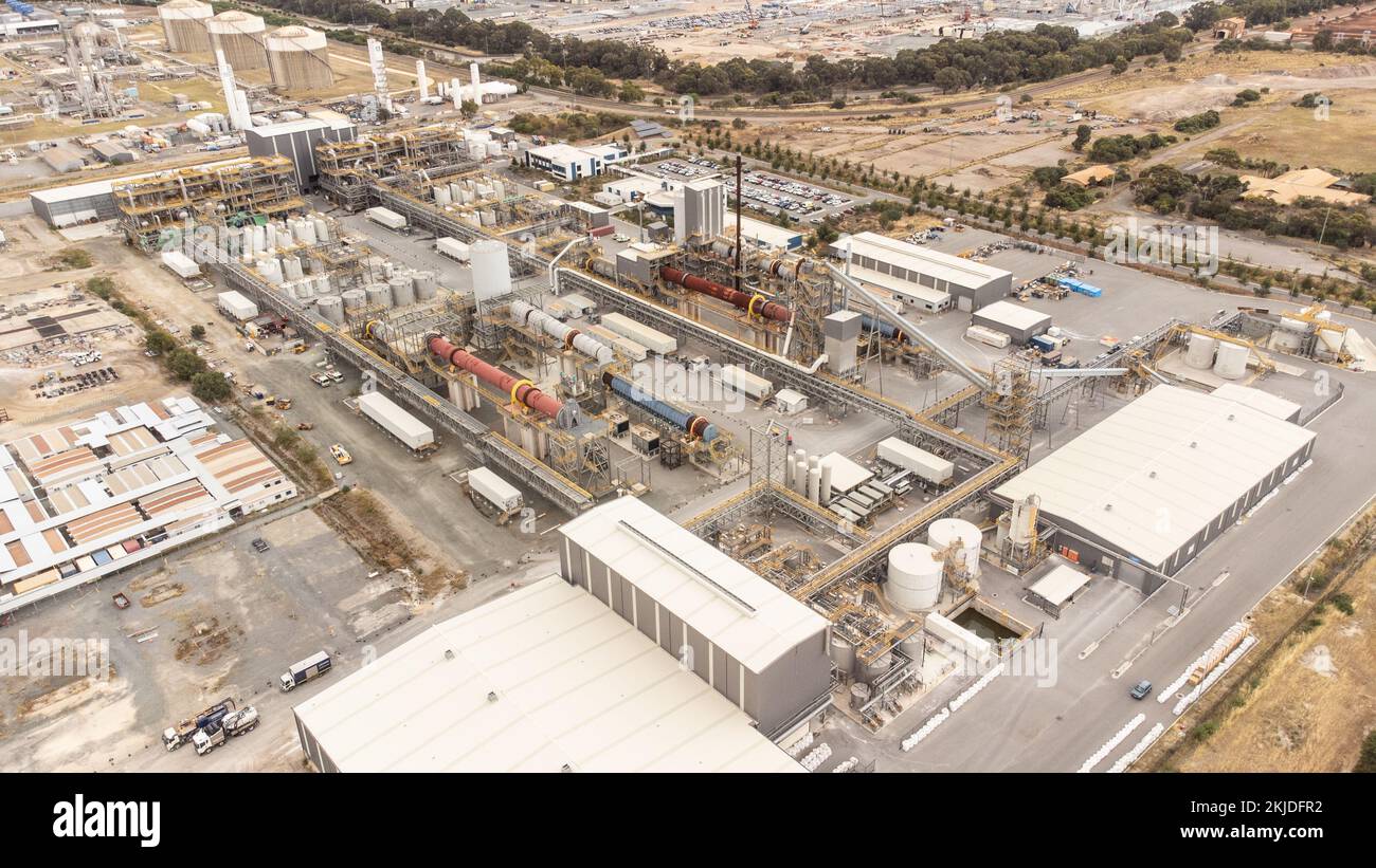 Tianqi Lithium, hard rock lithium processing plant, Kwinana Beach, Western Australia, Australia Kwinana Beach, Western Australia, Australia Stock Photo