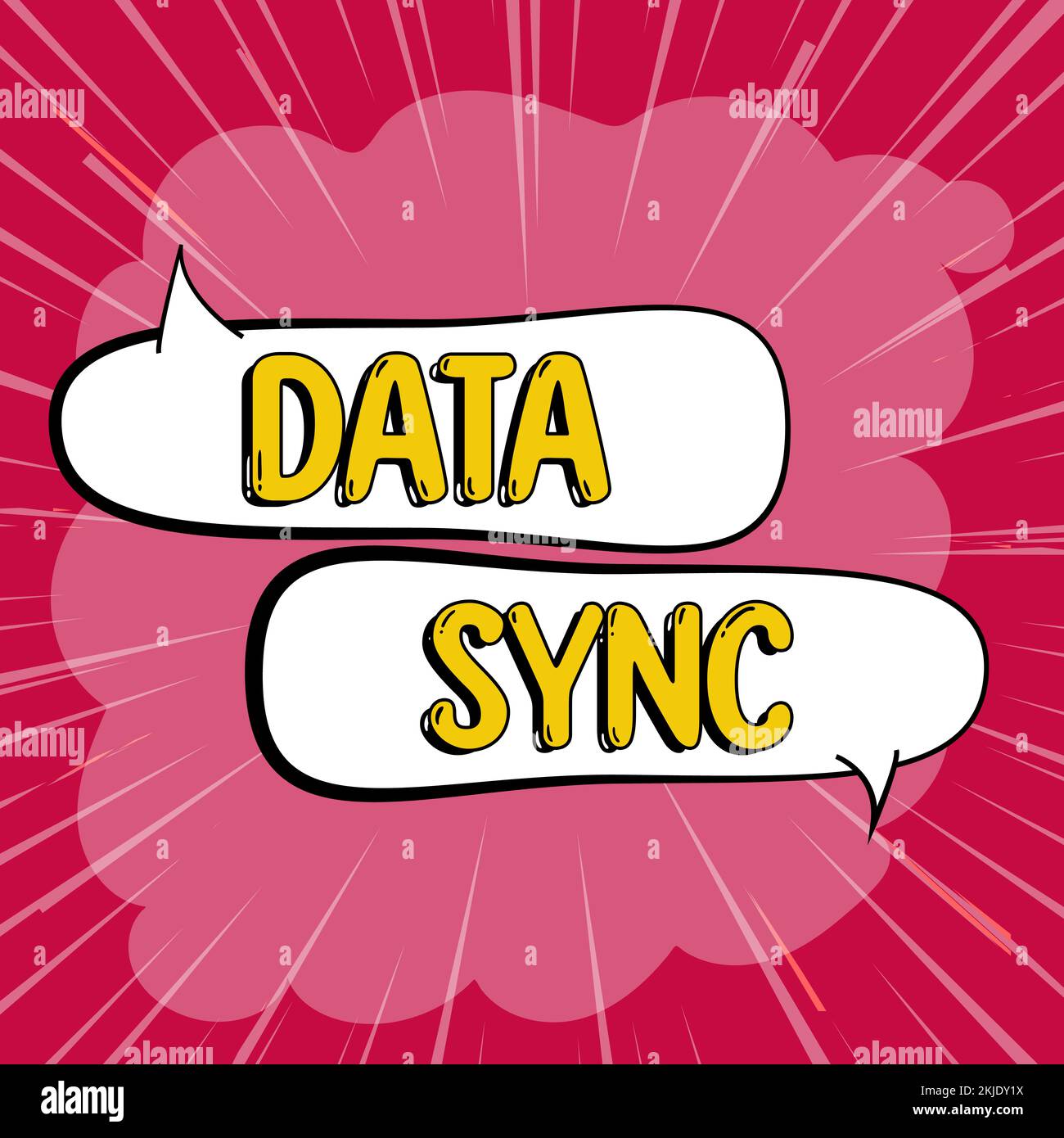Conceptual caption Data Sync, Conceptual photo data that is continuously generated by different sources Stock Photo