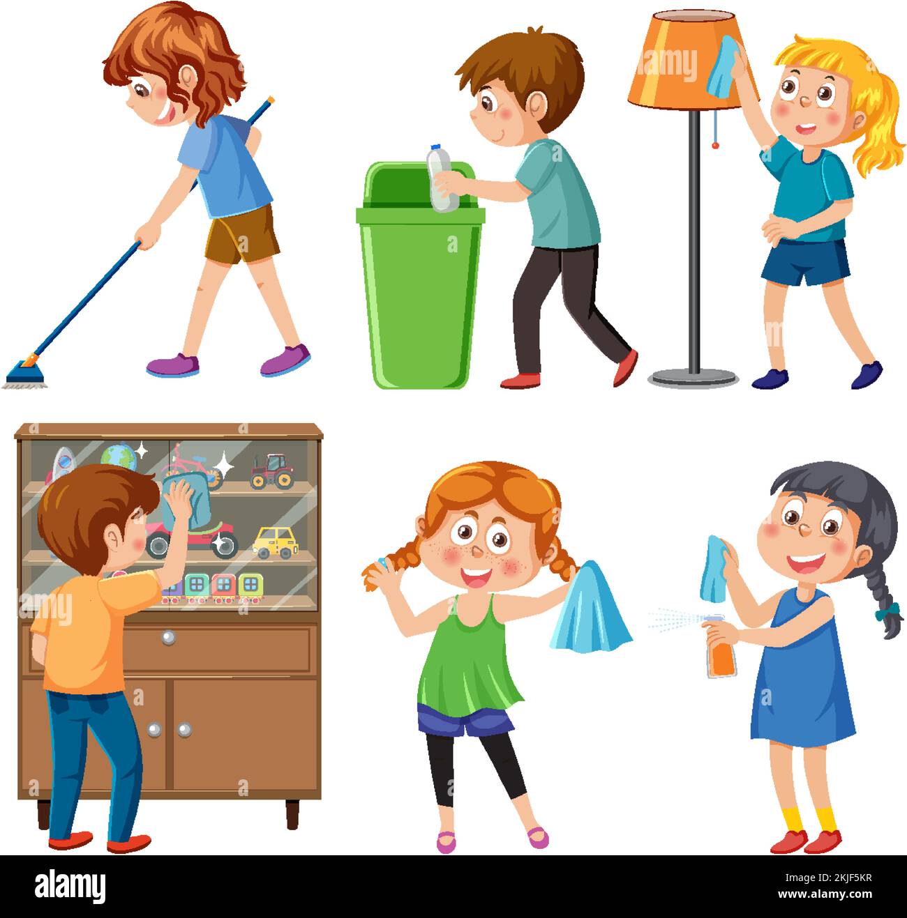 Children are cleaning the house Cut Out Stock Images & Pictures - Page 3 -  Alamy