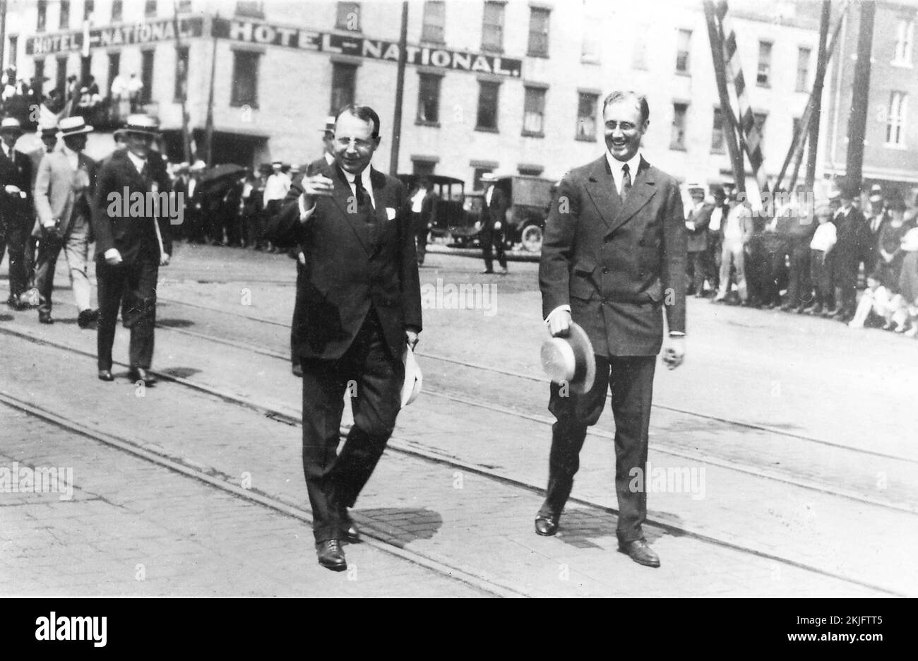 Franklin D. Roosevelt and James Cox in Dayton, Ohio Stock Photo