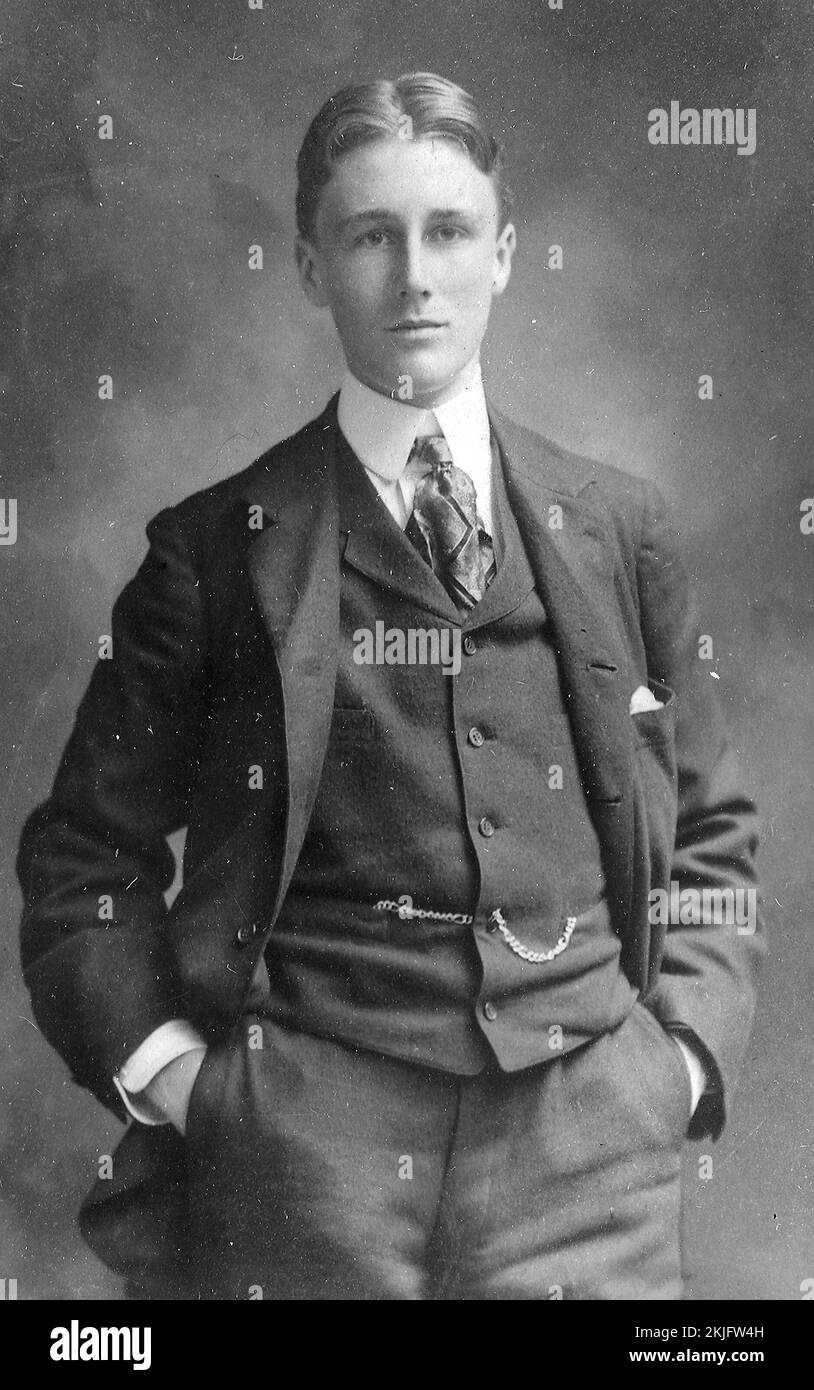 US President Franklin D Roosevelt in 1900, at the age of 18 Stock Photo