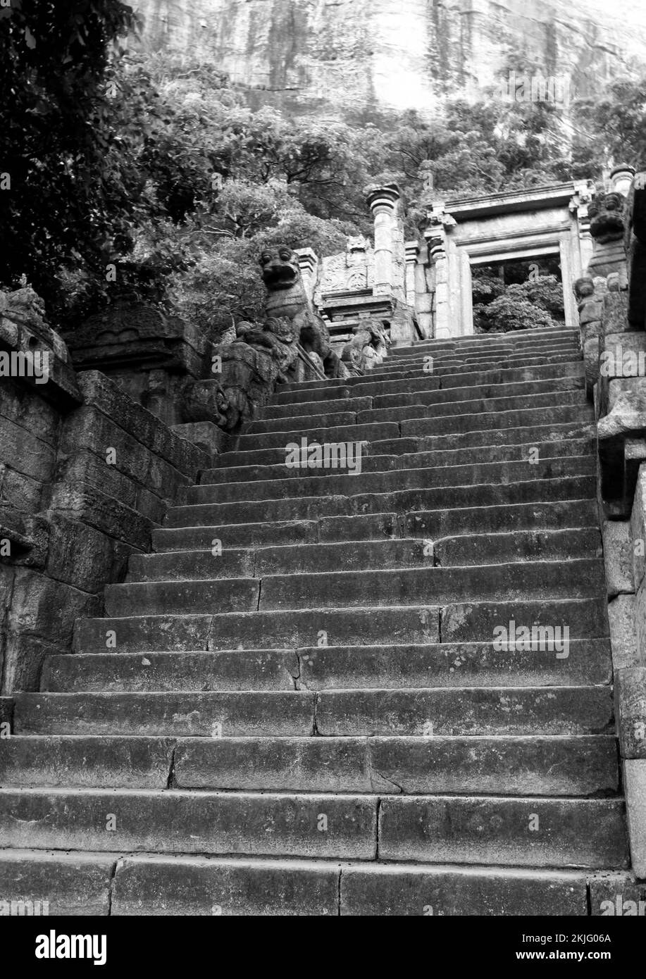 Yapahuwa was one of the ephemeral capitals of medieval Sri Lanka. Stock Photo