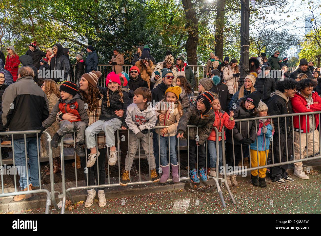 New York, USA. 24th Nov, 2022. People lined up along streets of New York to watch 96th Macy's Thanksgiving Day Parade (Photo by Lev Radin/Pacific Press) Credit: Pacific Press Media Production Corp./Alamy Live News Stock Photo