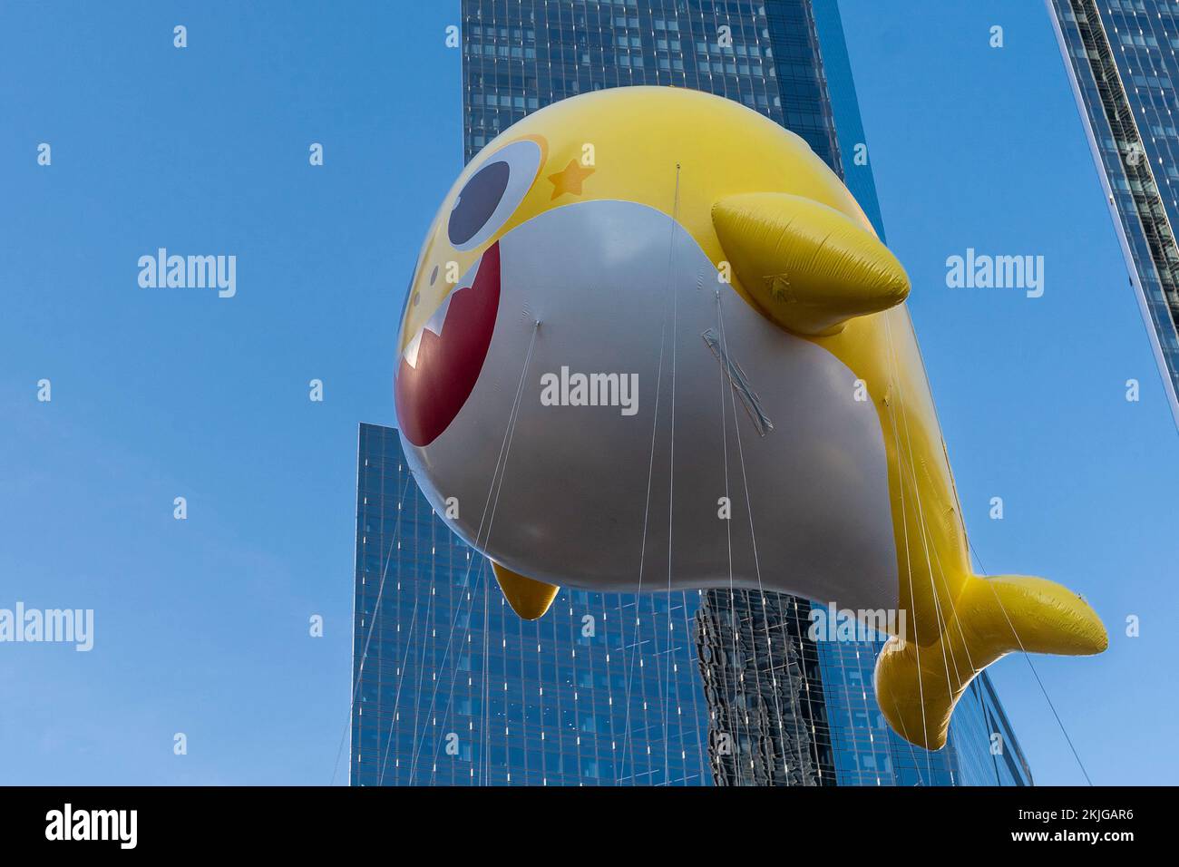 New York, USA. 24th Nov, 2022. Baby Shark balloon flown during 96th